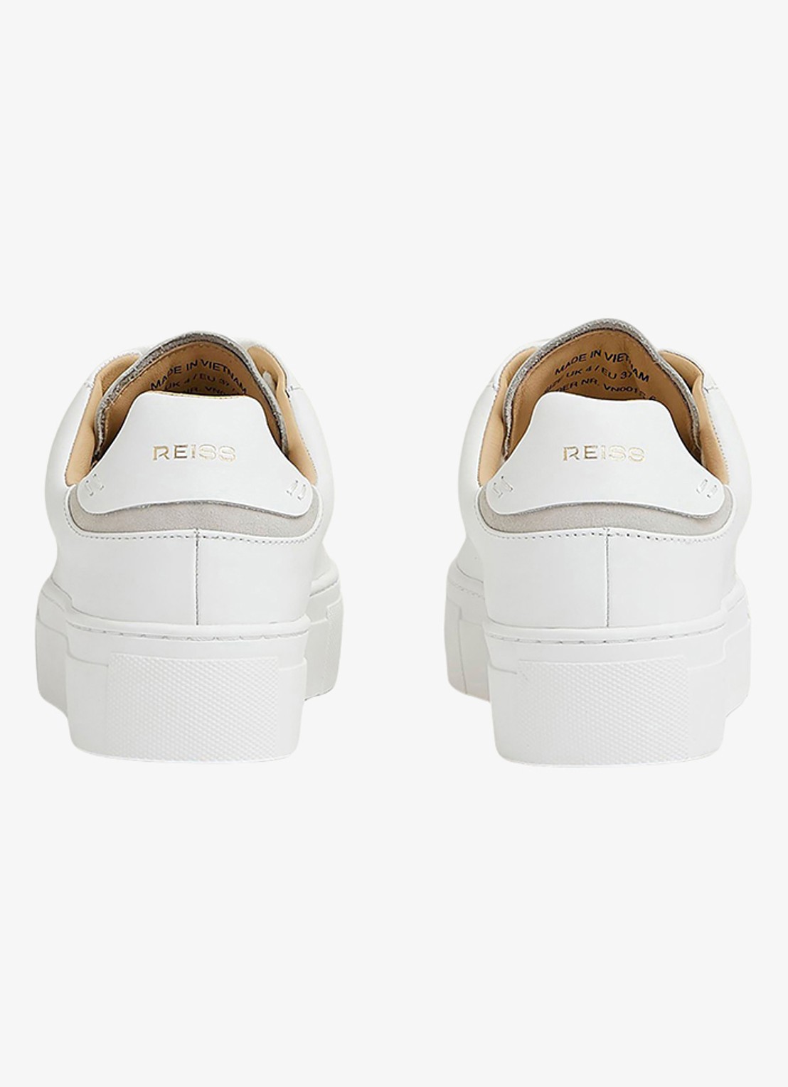Reiss Francesca sneaker met suède detail - achterkant 3 wit