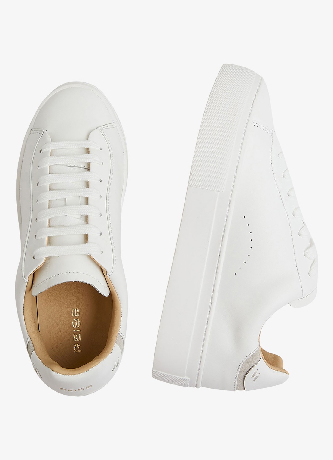 Reiss Francesca sneaker met suède detail - detail 4 wit
