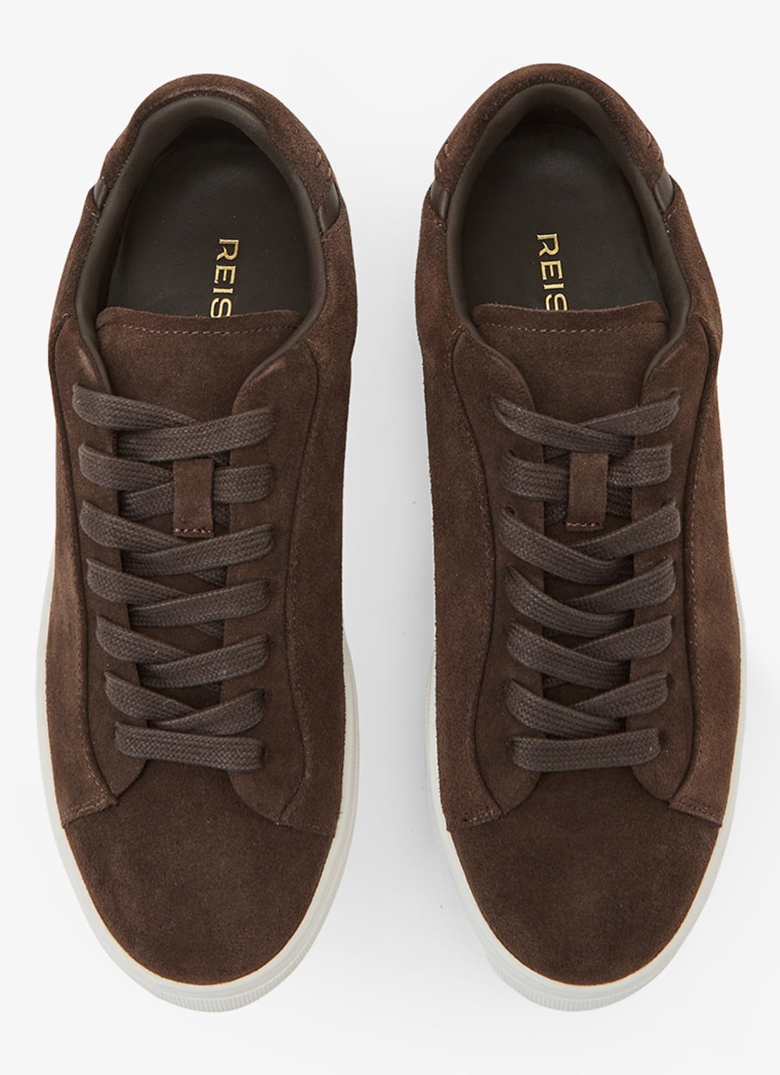 Reiss Francesca sneaker met suède detail - detail 2 bruin