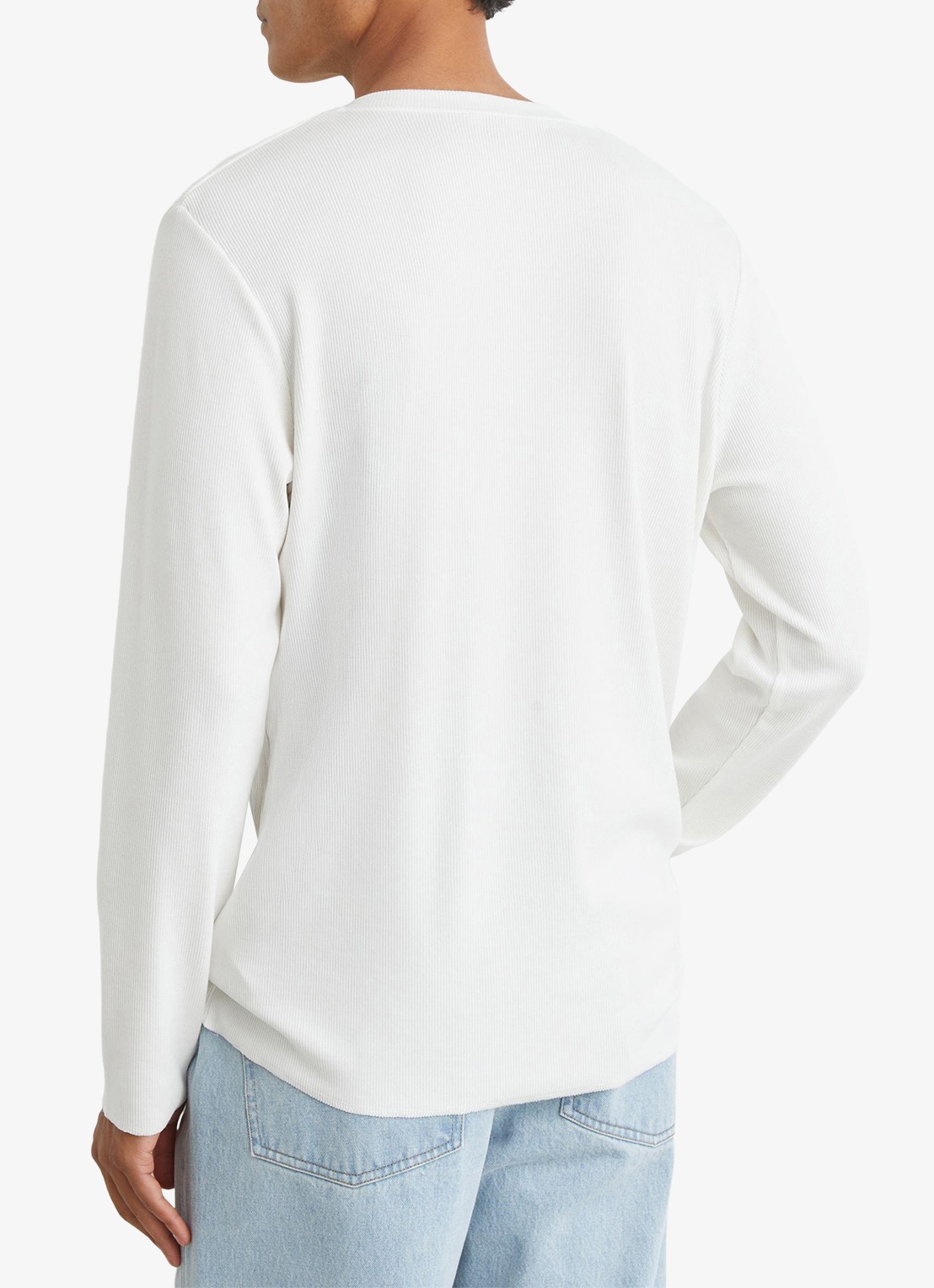 Reiss Francisco longsleeve met ribstructuur - achterkant 2 wit