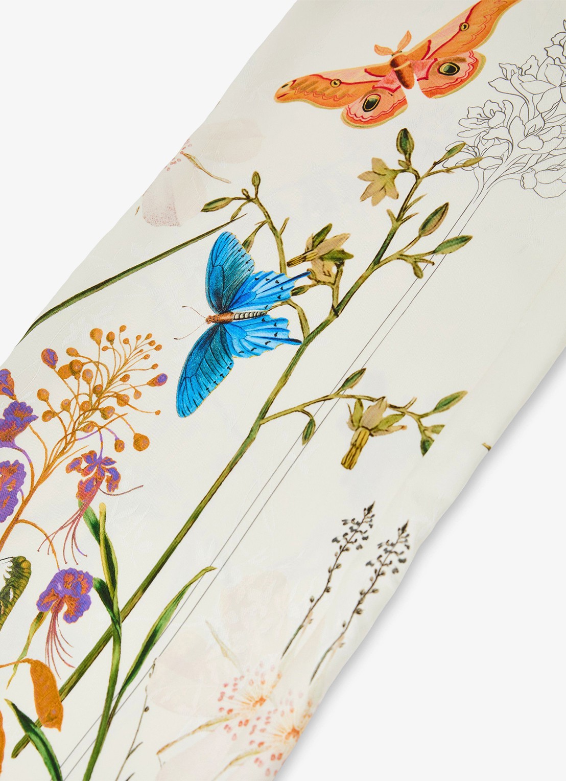 Reiss Frankie high waist wide fit pantalon met bloemenprint - detail 4 creme