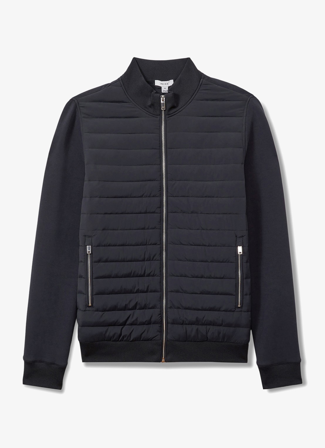 Reiss Freddie sweatvest met gewatteerd voorpand - voorkant donkerblauw