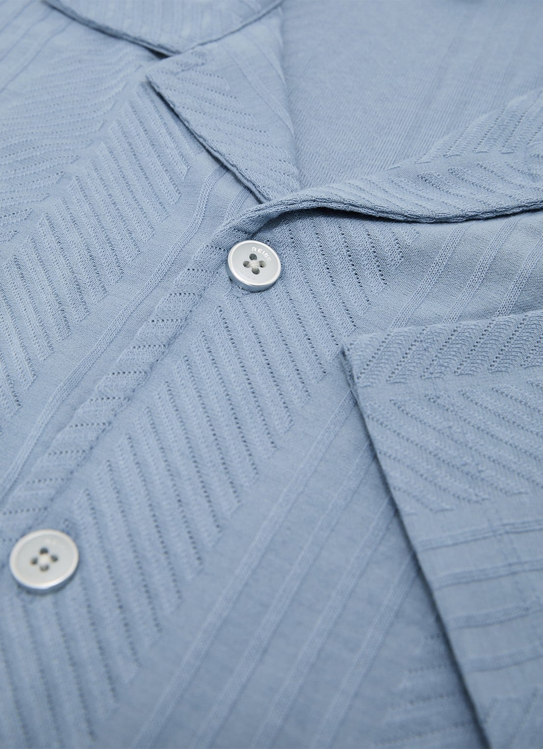 Reiss Frederick overhemd met structuur  - detail 6 lichtblauw