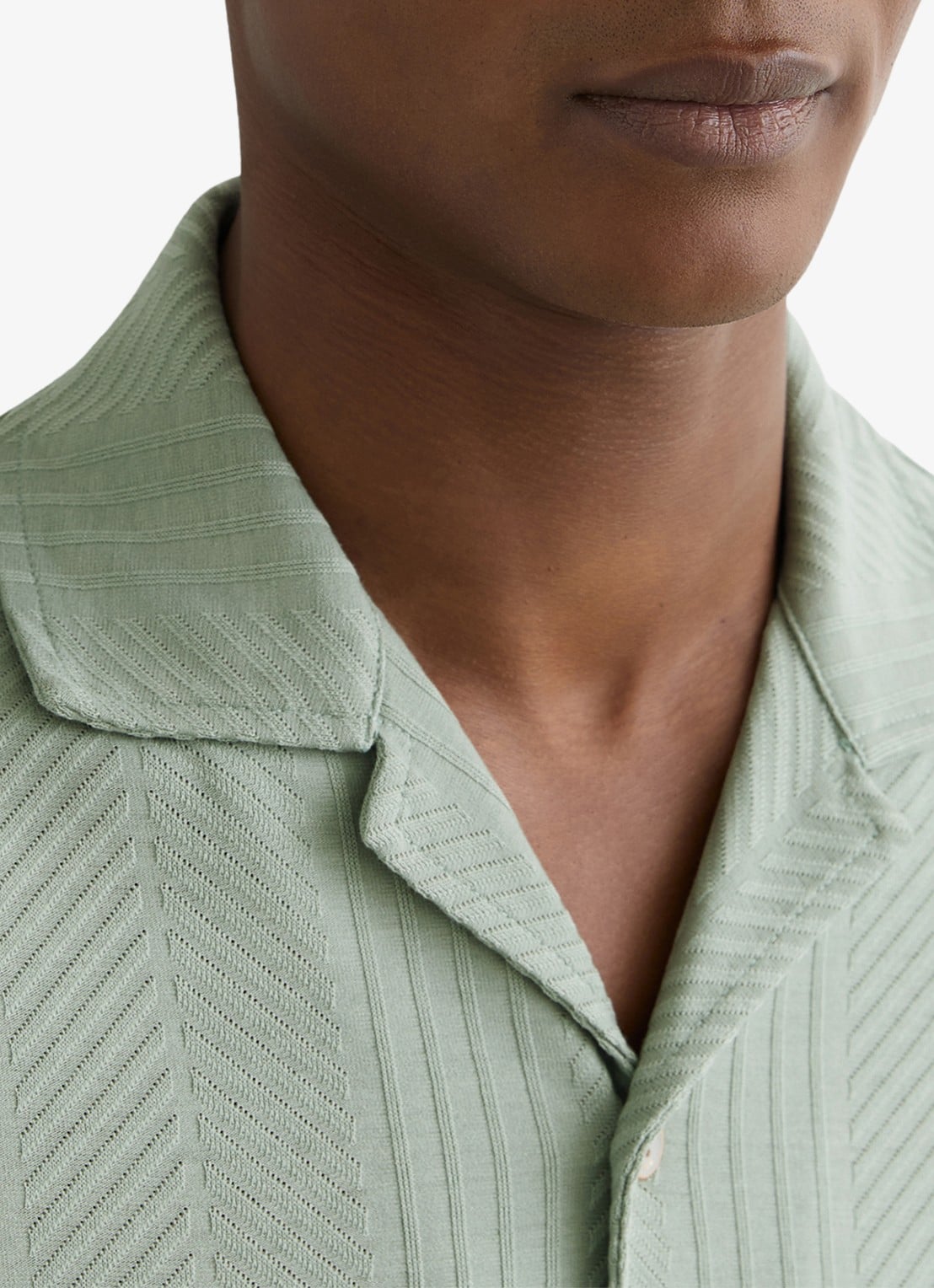 Reiss Frederick overhemd met structuur  - detail 5 lindegroen