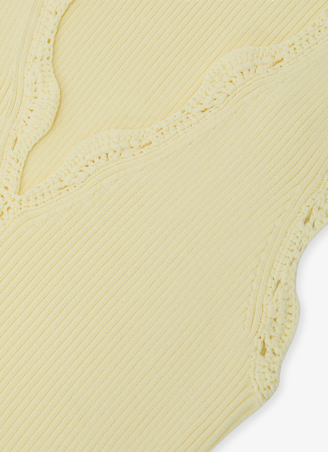 Reiss Freya top met ribstructuur - detail 7 geel