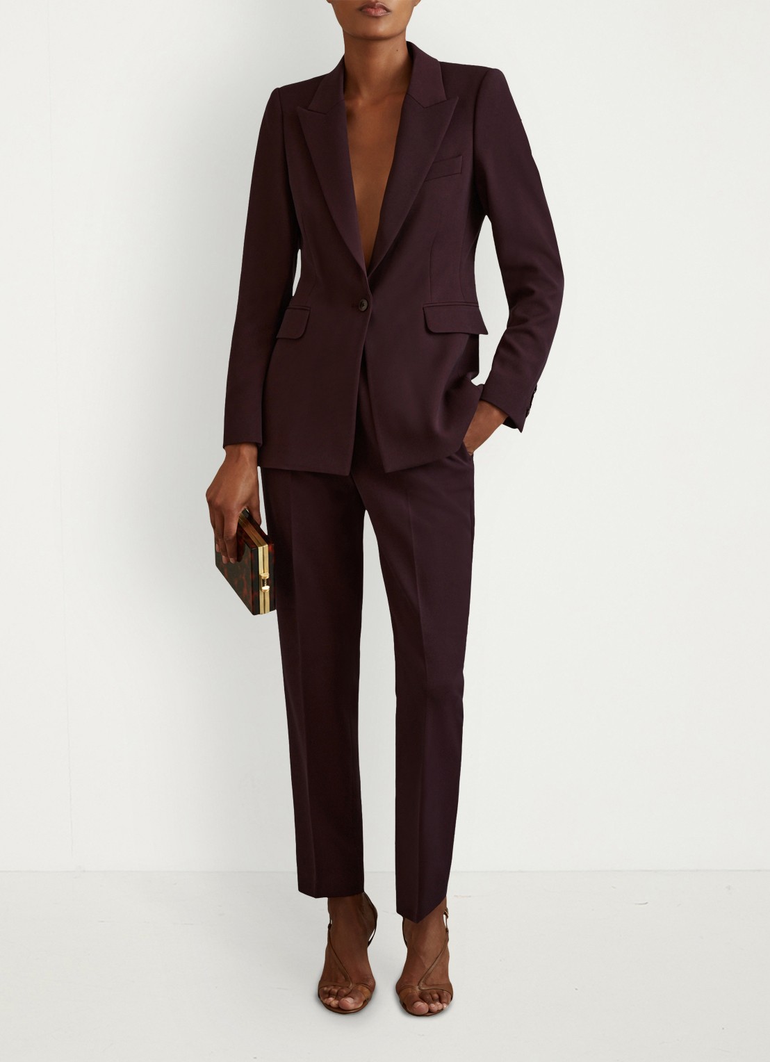 Reiss Gabi blazer met klepzakken - voorkant 2 aubergine