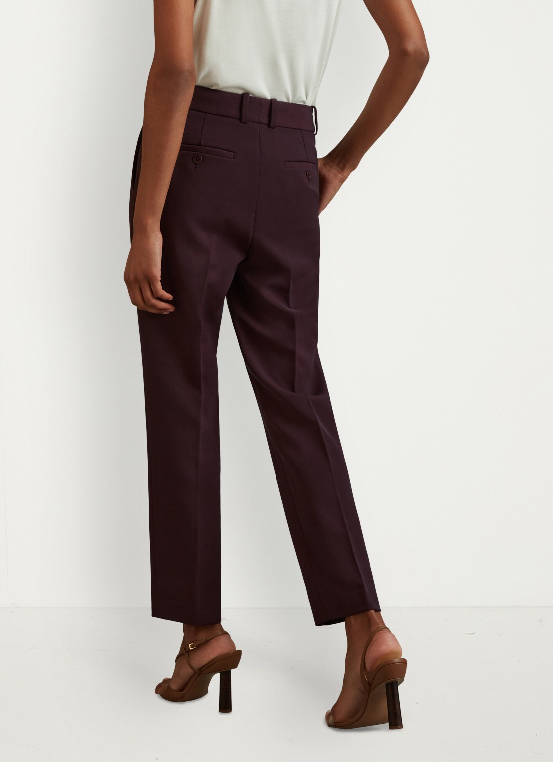 Reiss Gabi high waist slim fit chino - achterkant 6 bordeauxrood