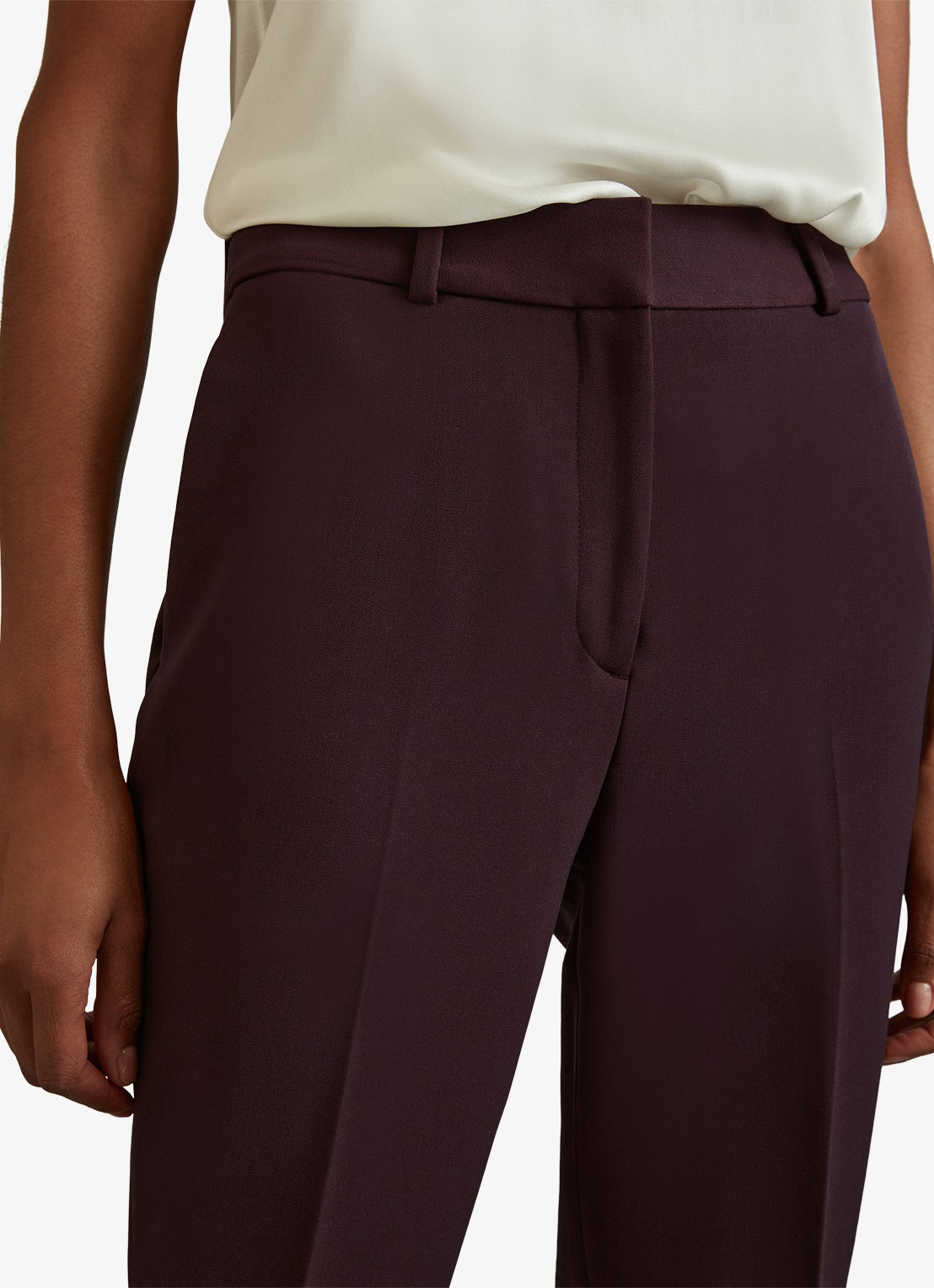 Reiss Gabi high waist slim fit chino - detail bordeauxrood