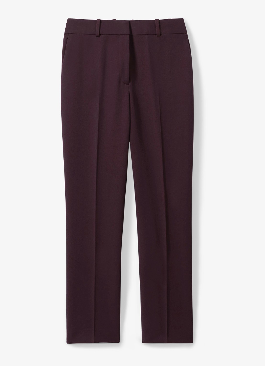 Reiss Gabi high waist slim fit chino - voorkant 4 bordeauxrood