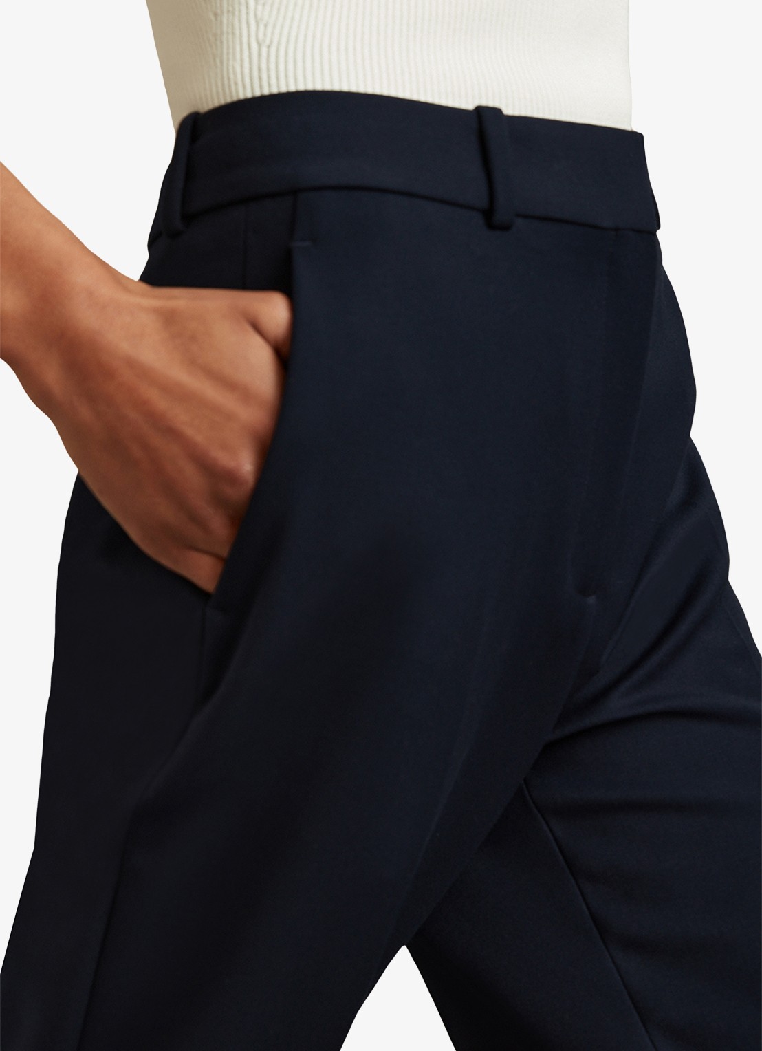 Reiss Gabi high waist slim fit chino - detail 5 donkerblauw