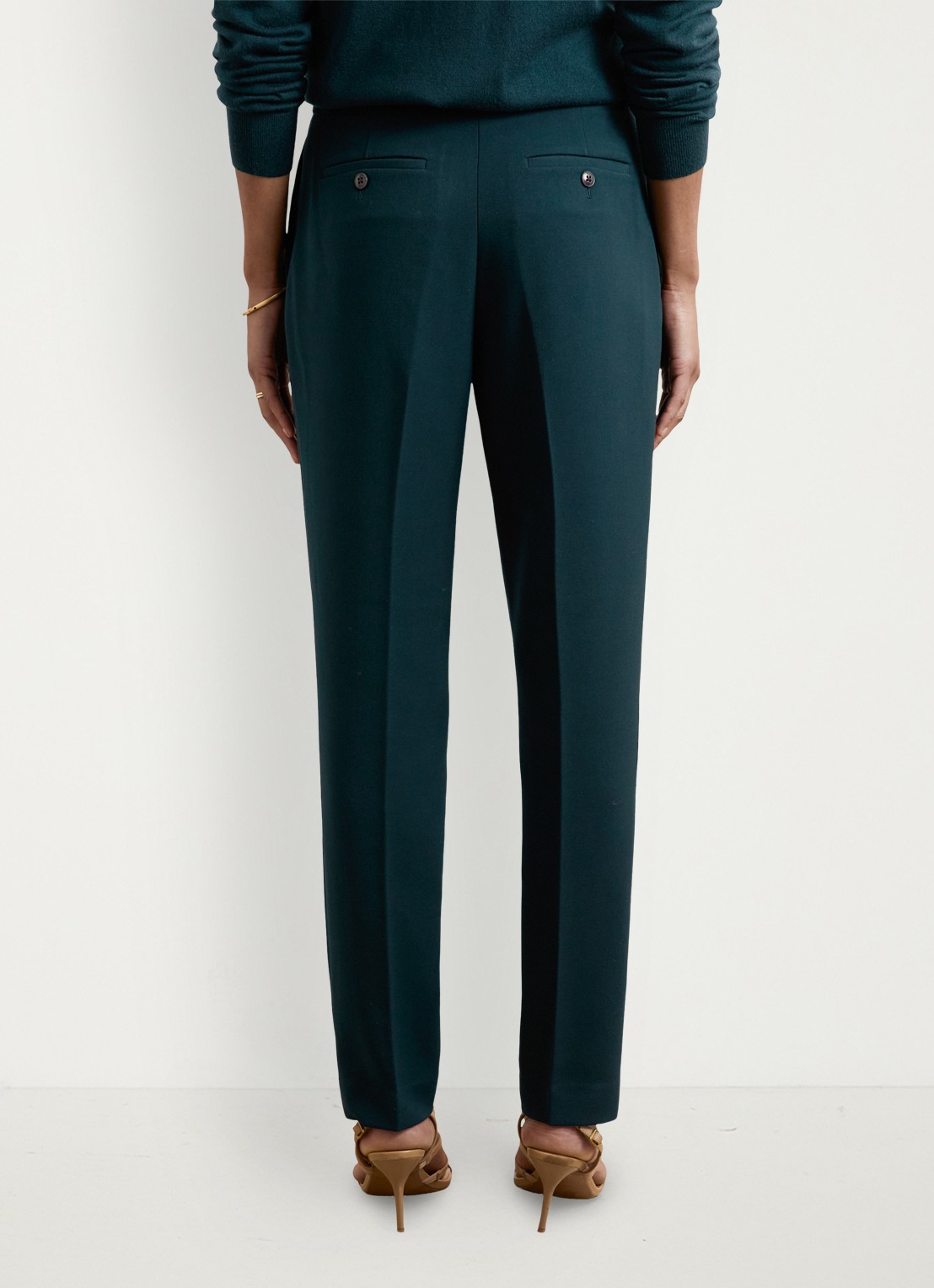 Reiss Gabi high waist slim fit chino - achterkant donkergroen