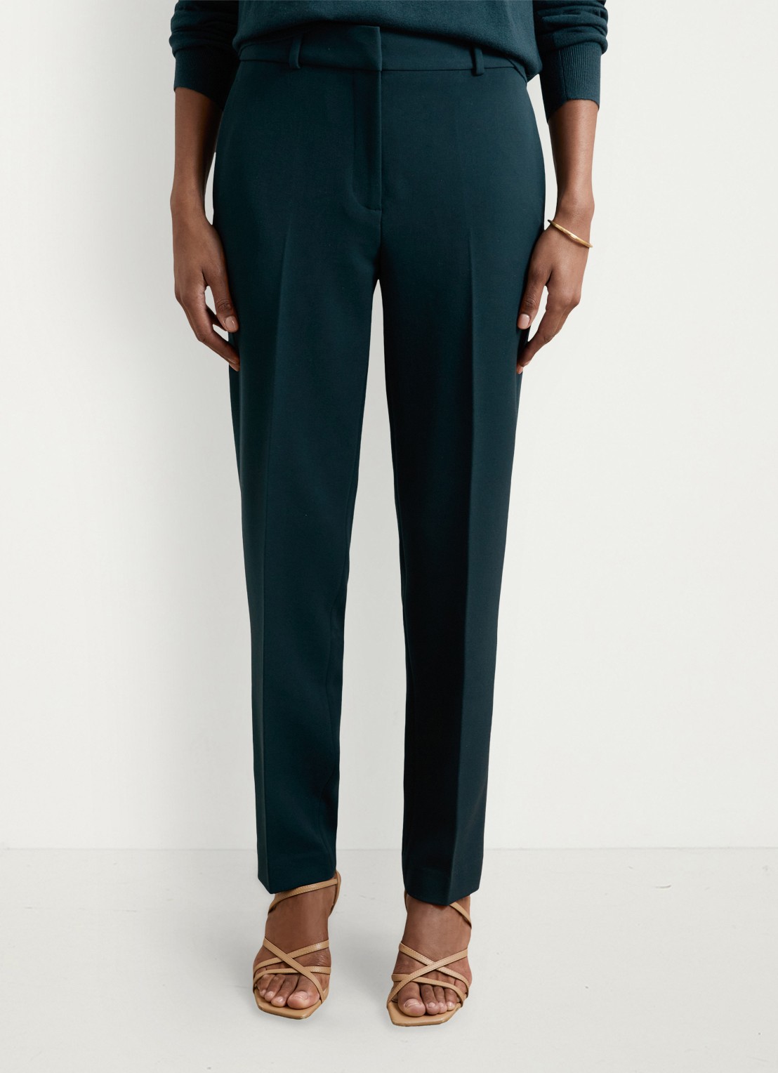 Reiss Gabi high waist slim fit chino - detail 2 donkergroen
