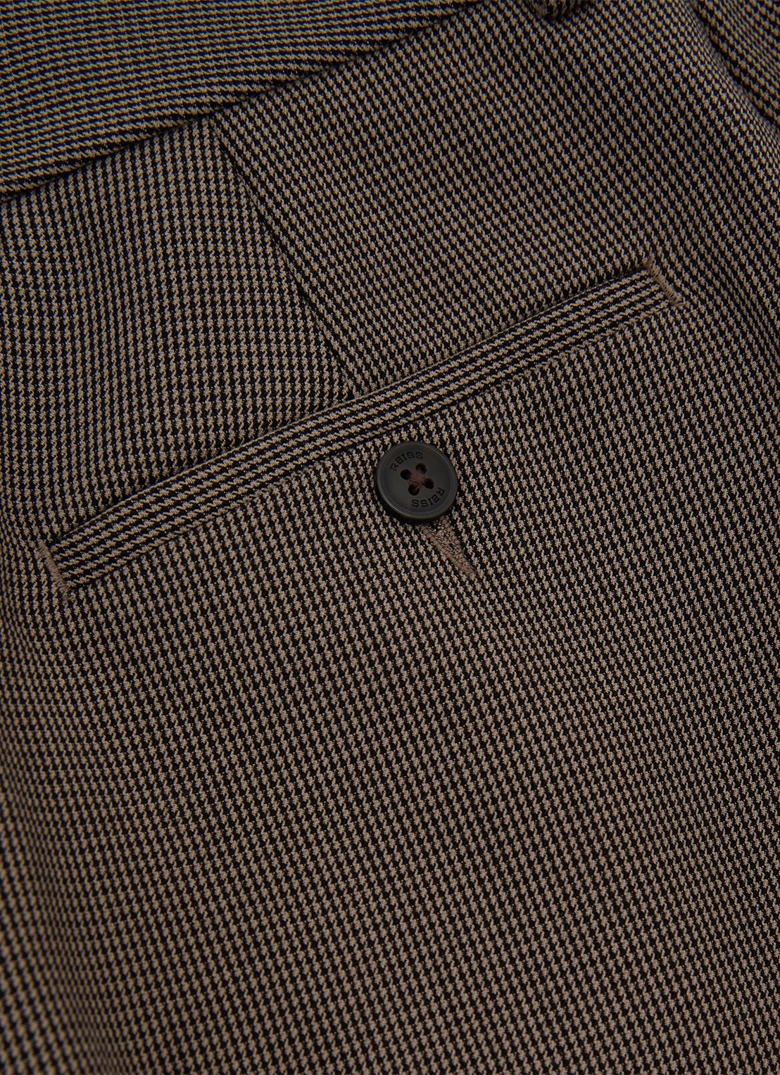 Reiss Gabi high waist slim fit pantalon met pied-de-poule dessin - detail 5 bruin