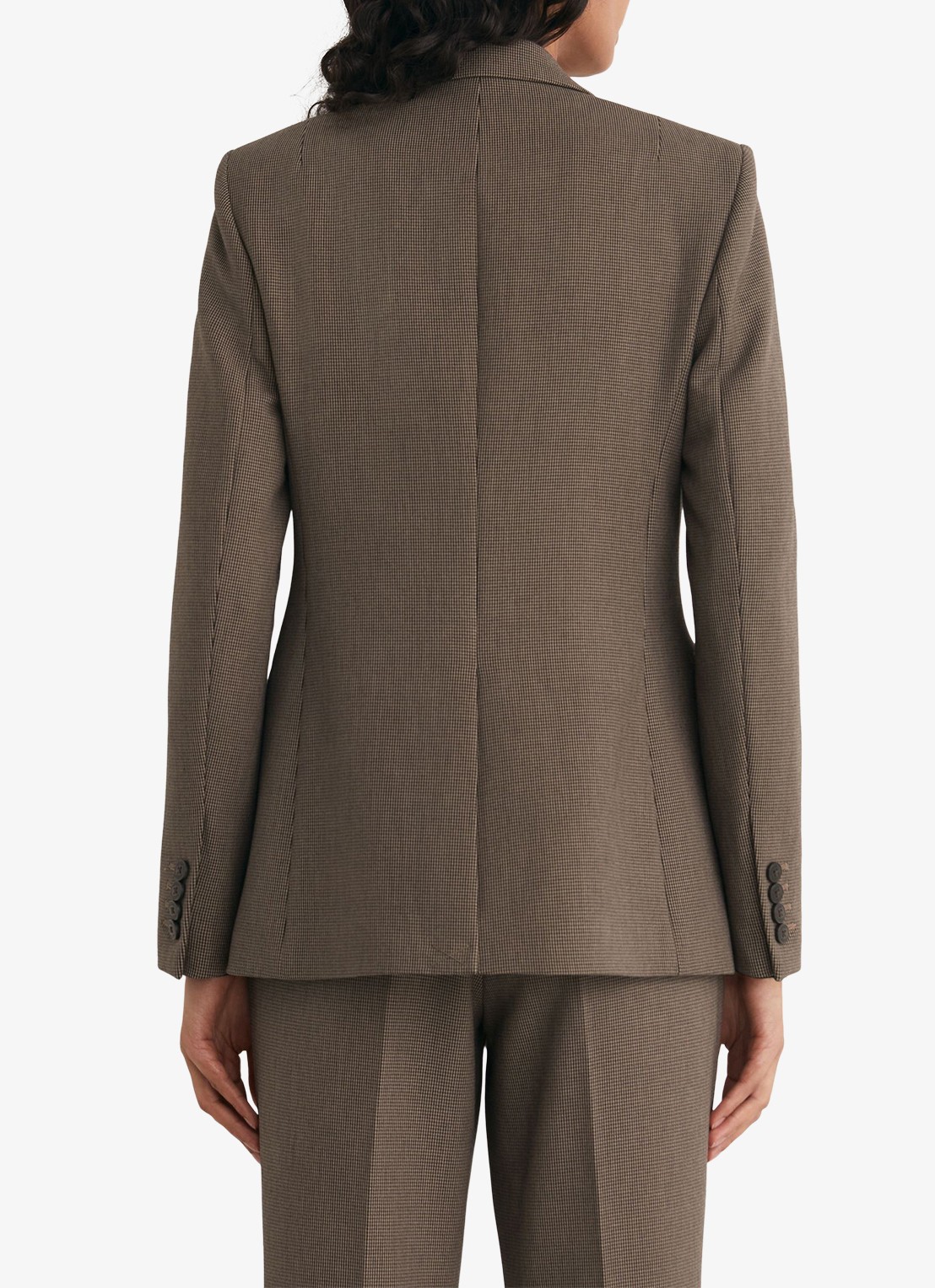 Reiss Gabi single-breasted blazer met pied-de-poule dessin - achterkant 5 bruin
