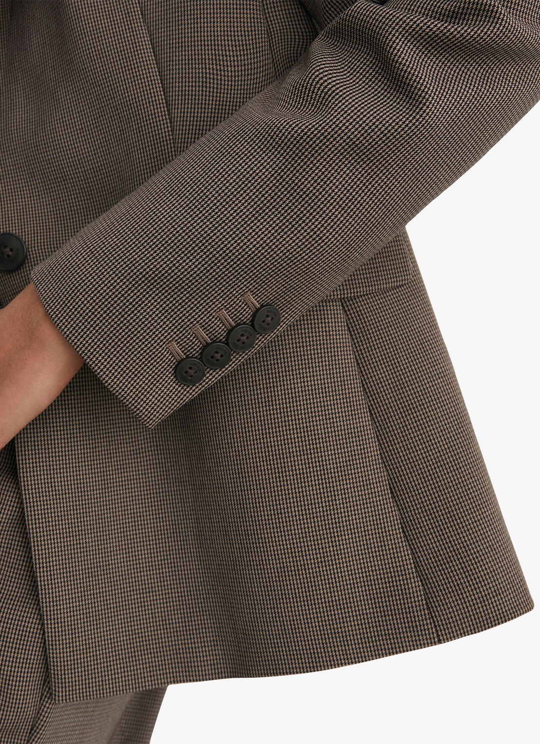Reiss Gabi single-breasted blazer met pied-de-poule dessin - detail 3 bruin