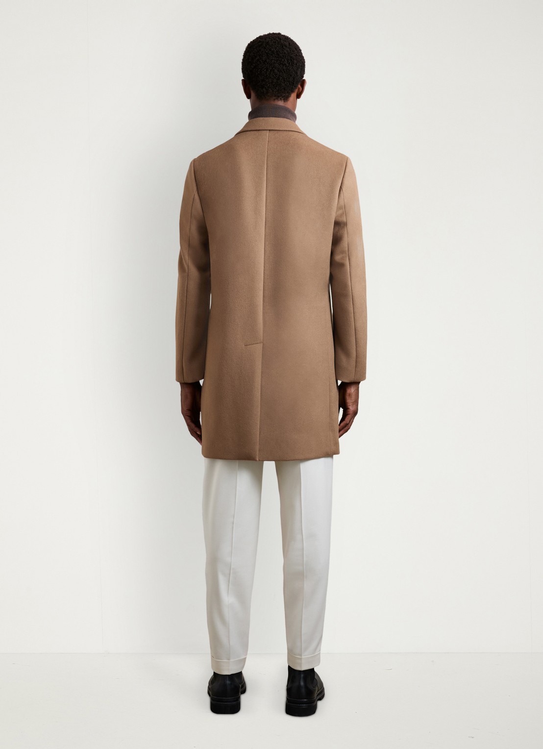 Reiss Gable mantel in wolblend - achterkant lichtbruin