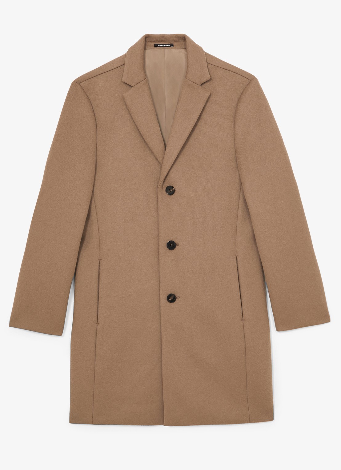 Reiss Gable mantel in wolblend - voorkant 2 lichtbruin