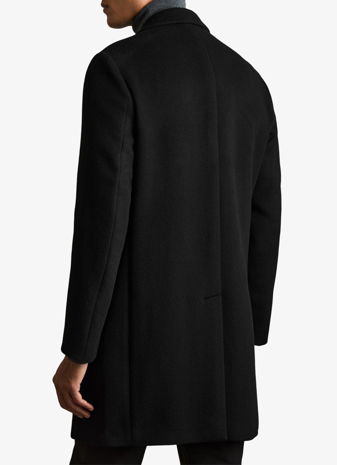 Reiss Gable mantel in wolblend - achterkant black / zwart