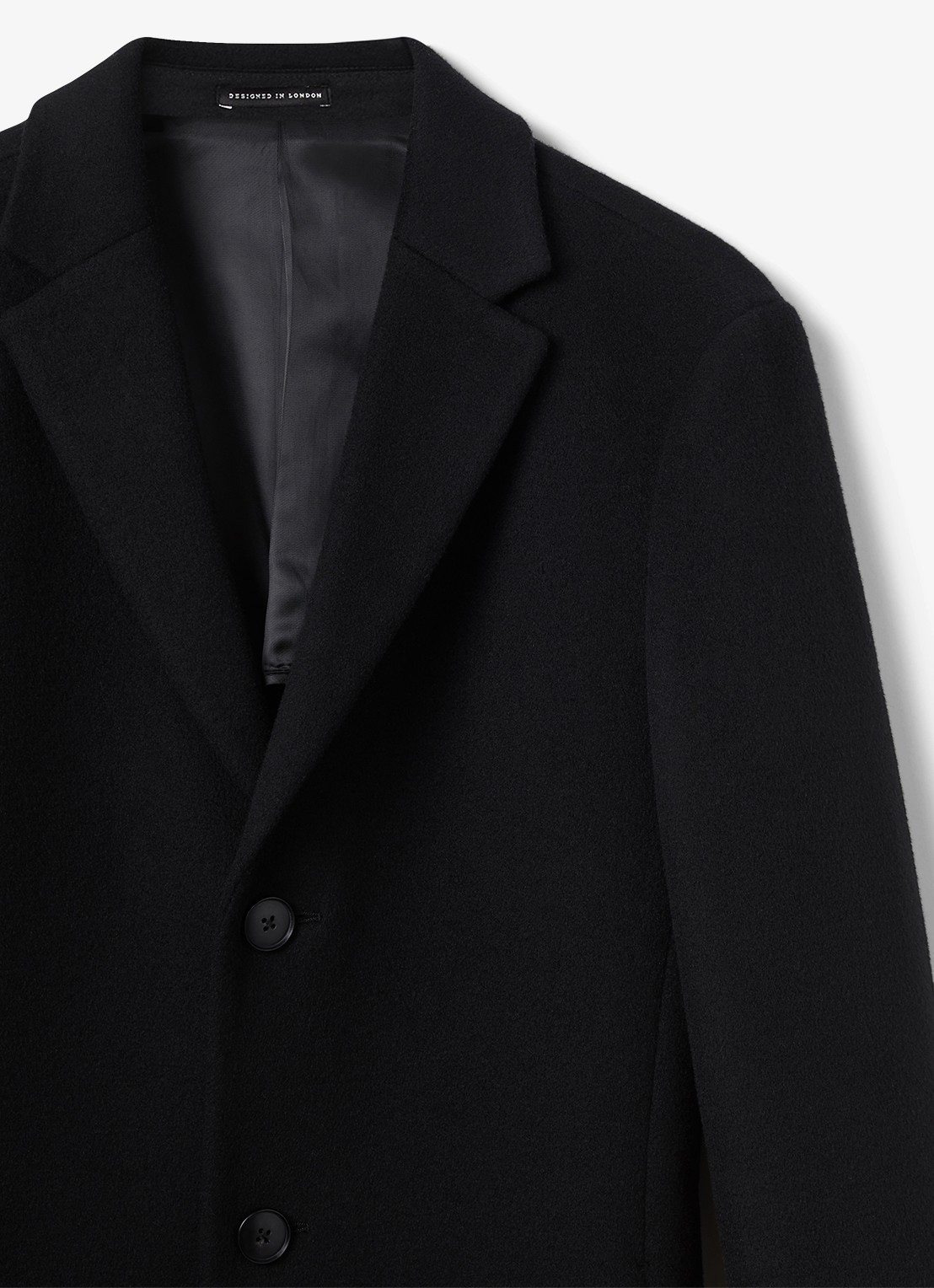 Reiss Gable mantel in wolblend - detail 7 black / zwart