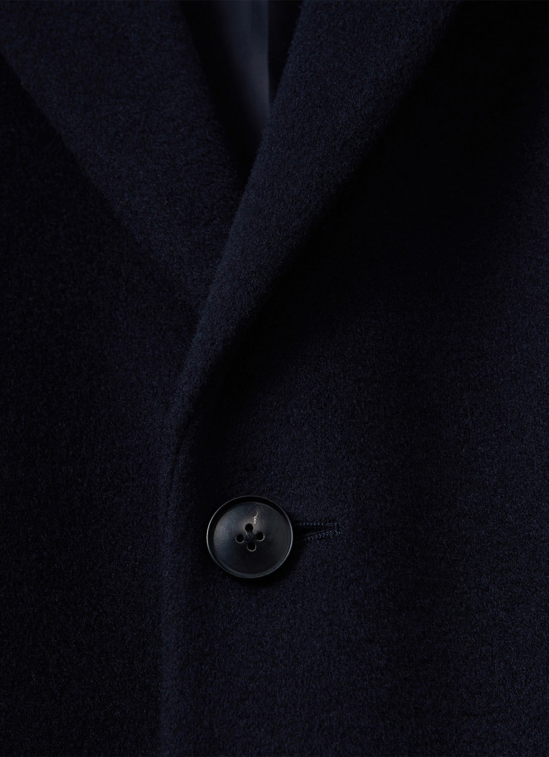Reiss Gable mantel in wolblend - detail 4 navy / blauw