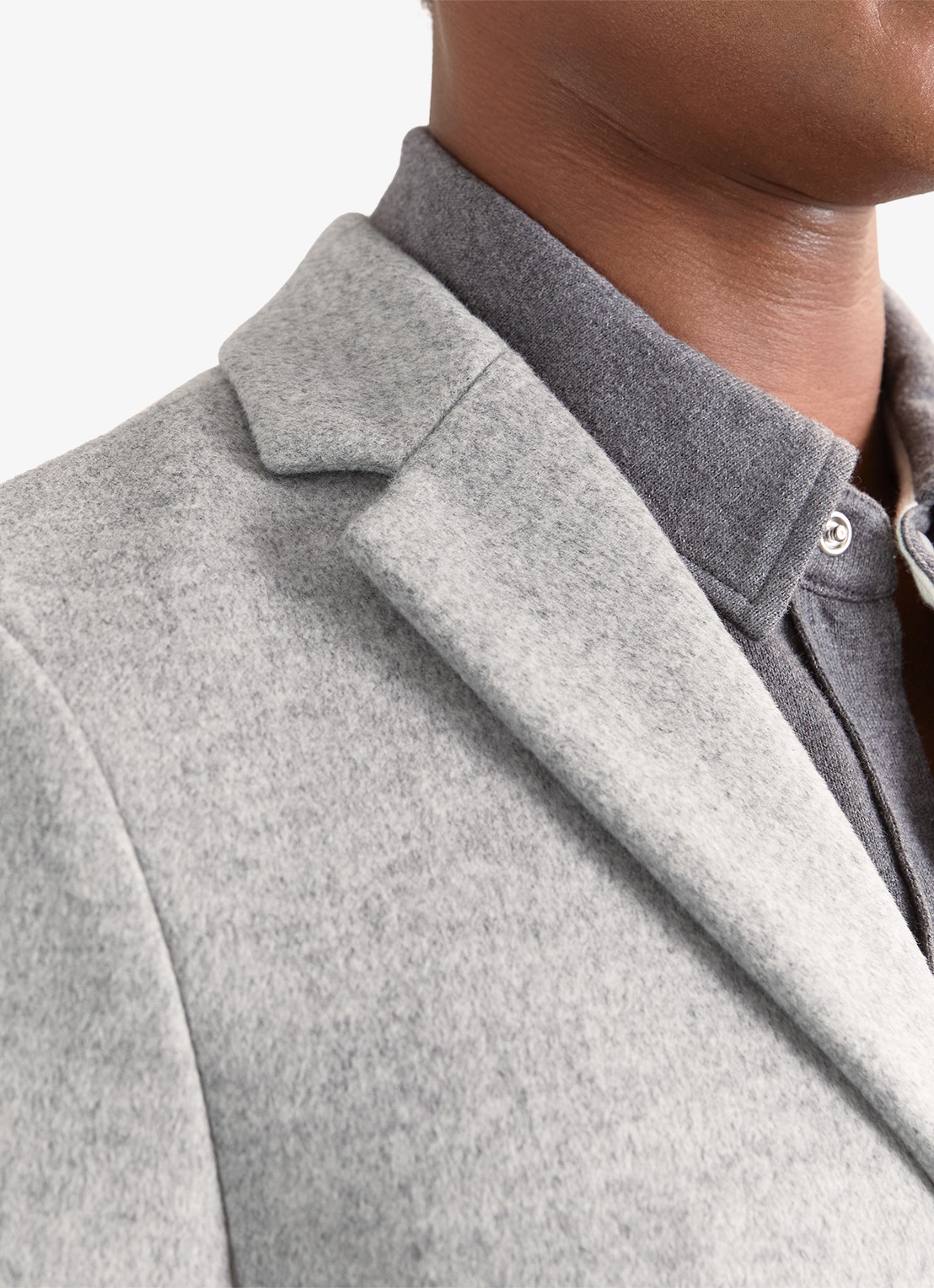 Reiss Gable mantel in wolblend - detail 2 soft grey / grijs