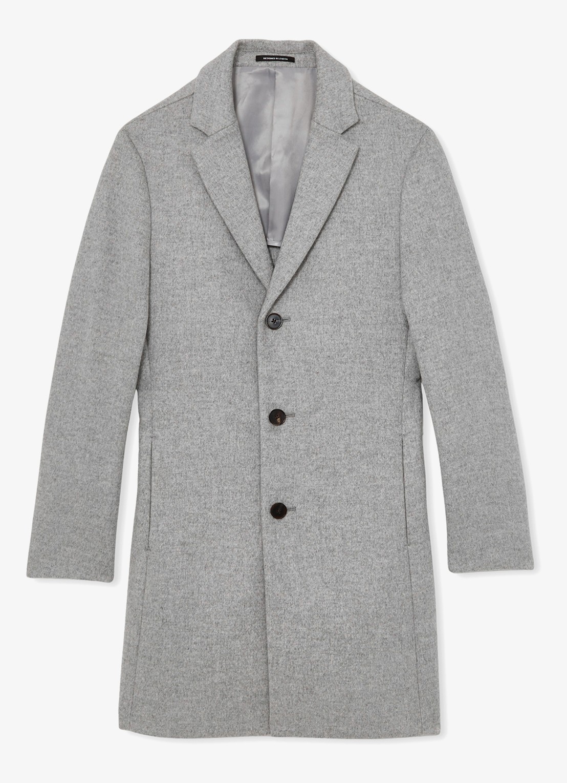 Reiss Gable mantel in wolblend - voorkant 4 soft grey / grijs
