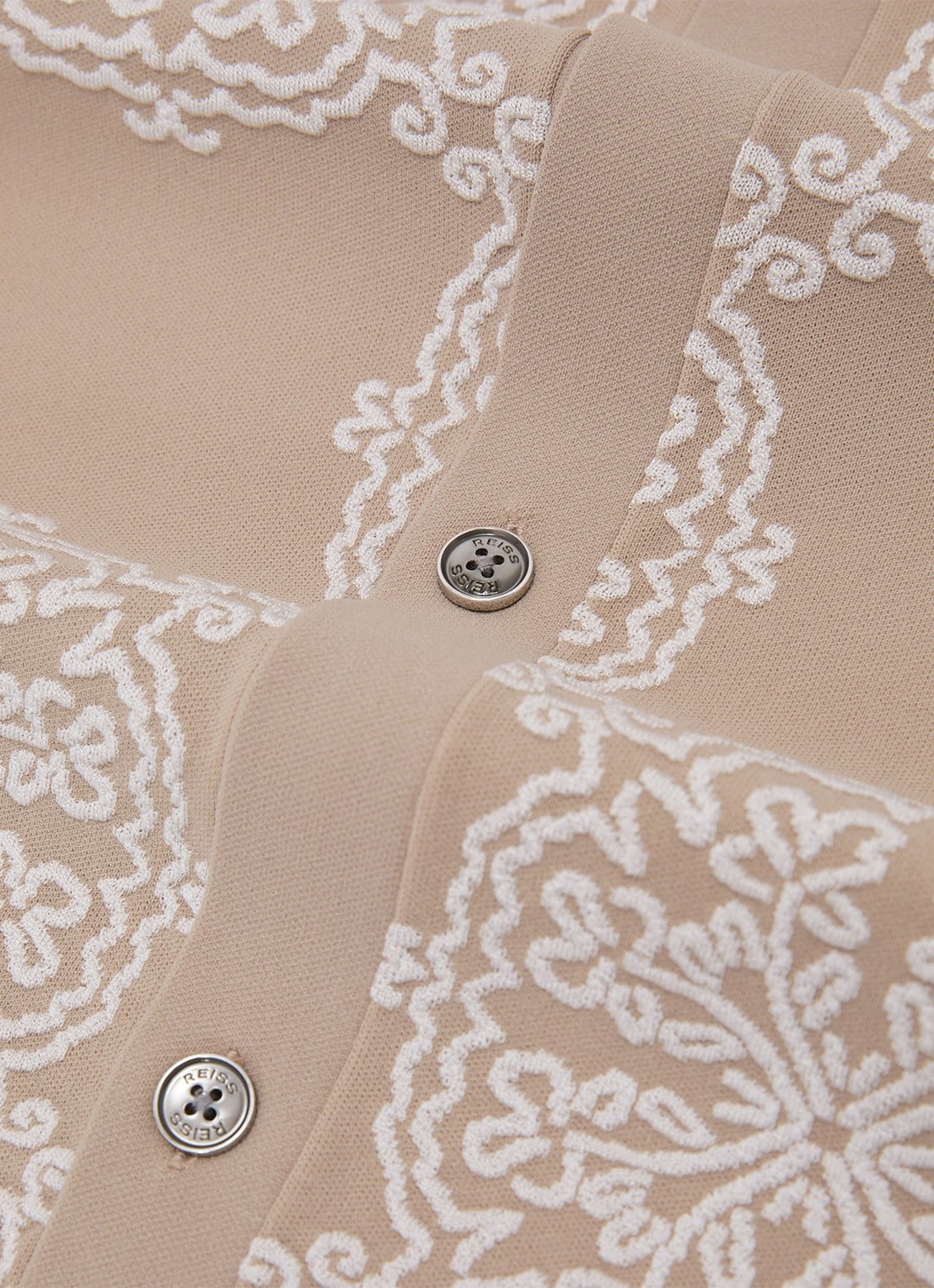 Reiss Gabriel regular fit overhemd met borduring - detail 7 beige