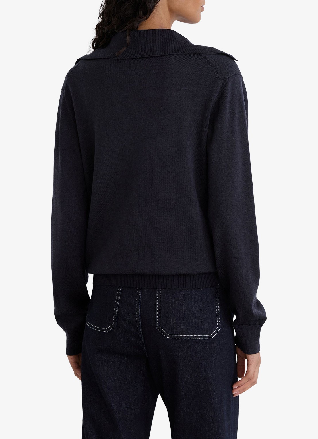 Reiss Gale fijngebreid vest van merino wol  - achterkant 3 blauw