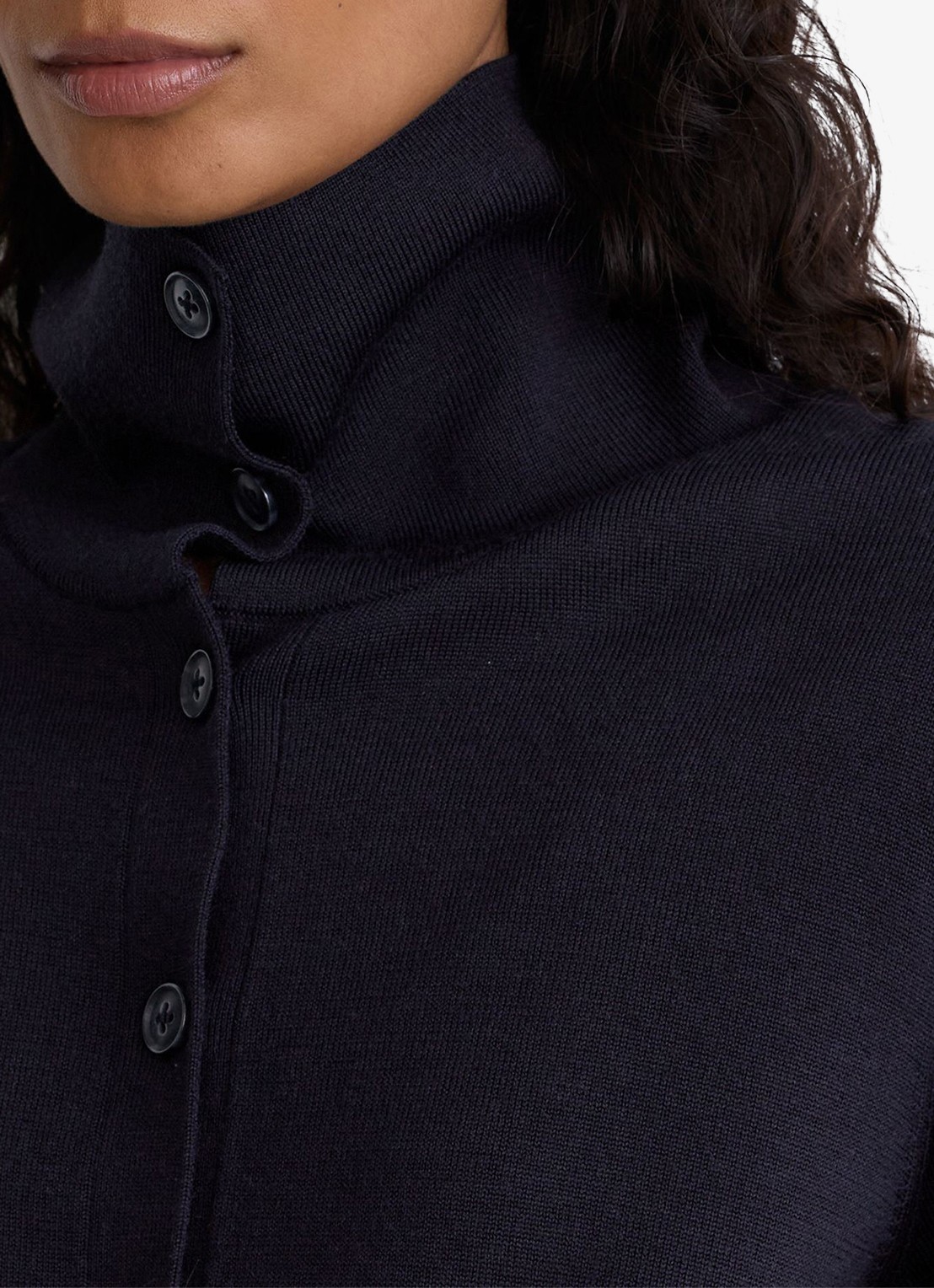 Reiss Gale fijngebreid vest van merino wol  - detail 5 blauw