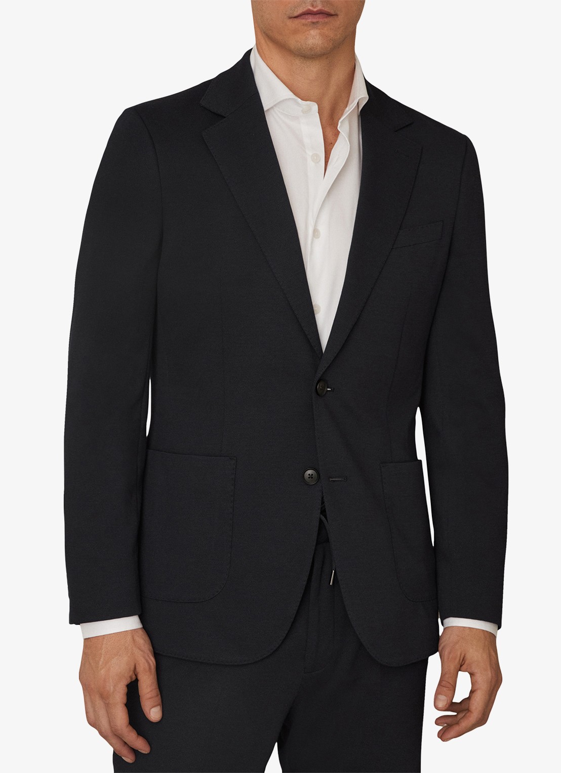 Reiss Gerrard slim fit colbert met steekzakken - detail 4 navy / blauw