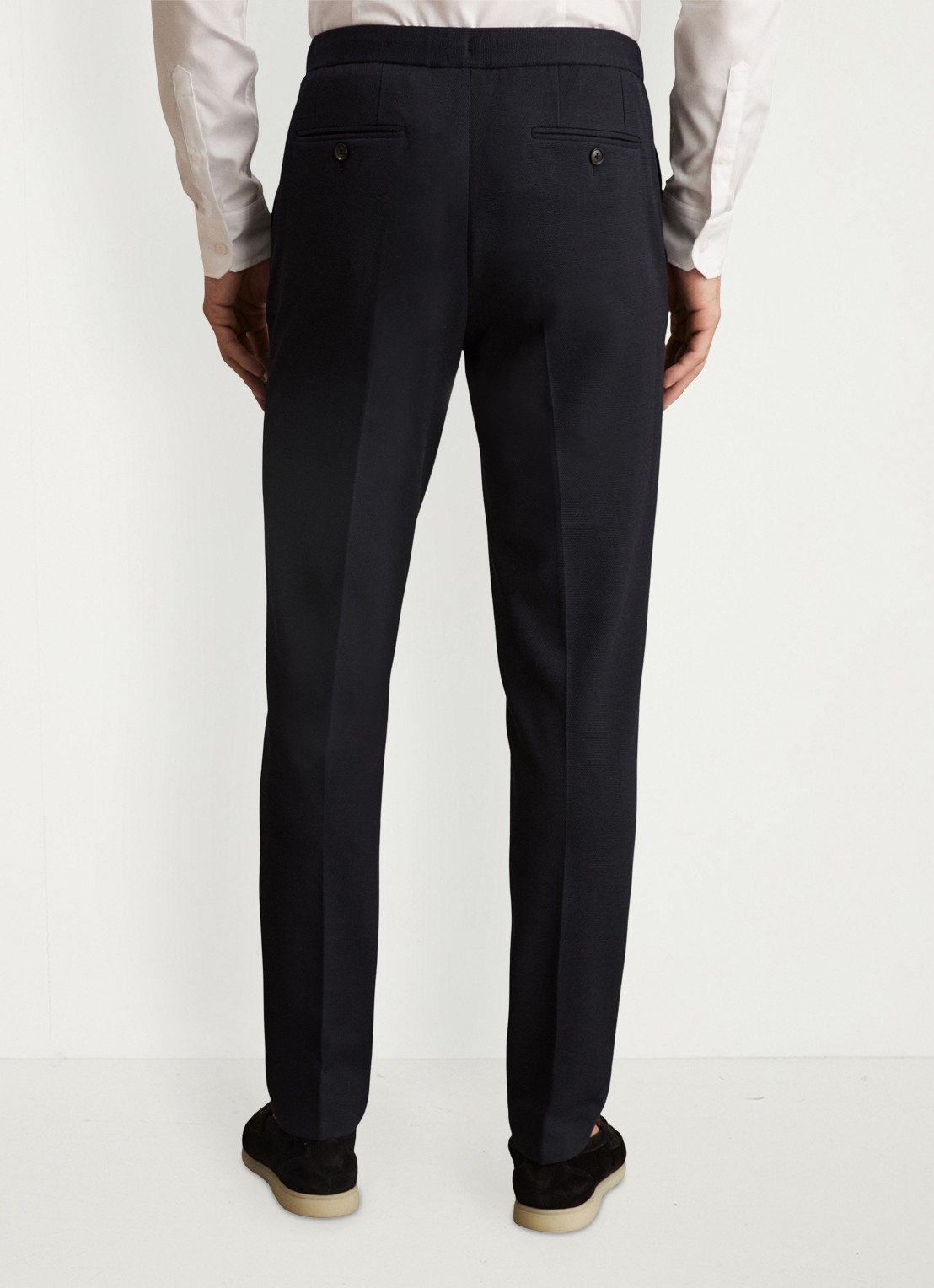 Reiss Gerrard tapered fit broek met trekkoord - achterkant 3 navy / blauw