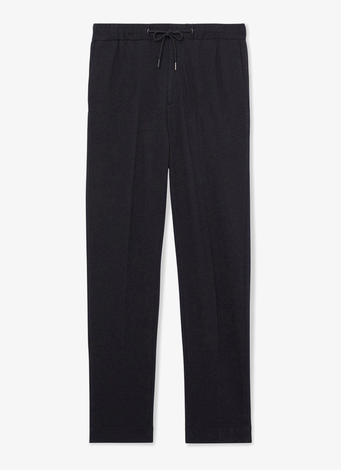 Reiss Gerrard tapered fit broek met trekkoord - voorkant navy / blauw