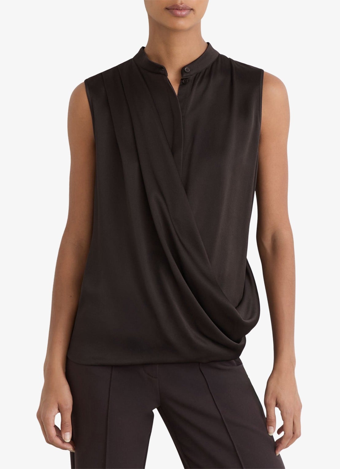 Reiss Gia mouwloze top van zijde  - detail 4 antraciet