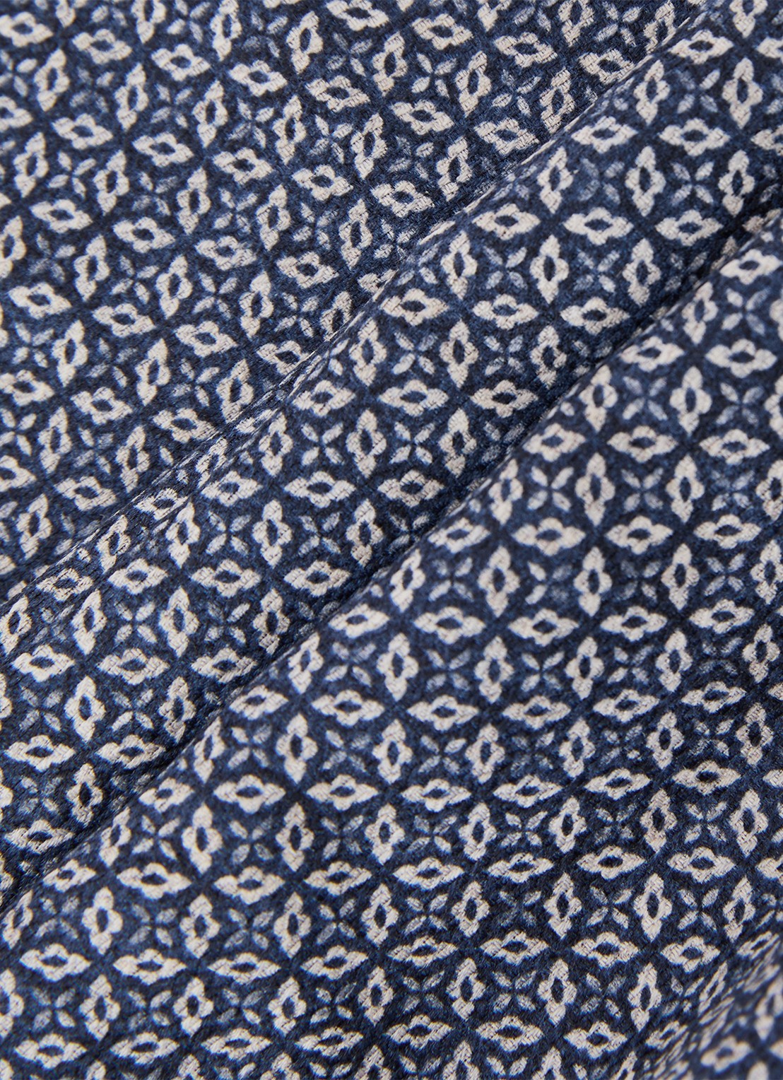 Reiss Gian pochet van zijde met grafische print - detail 5 donkerblauw