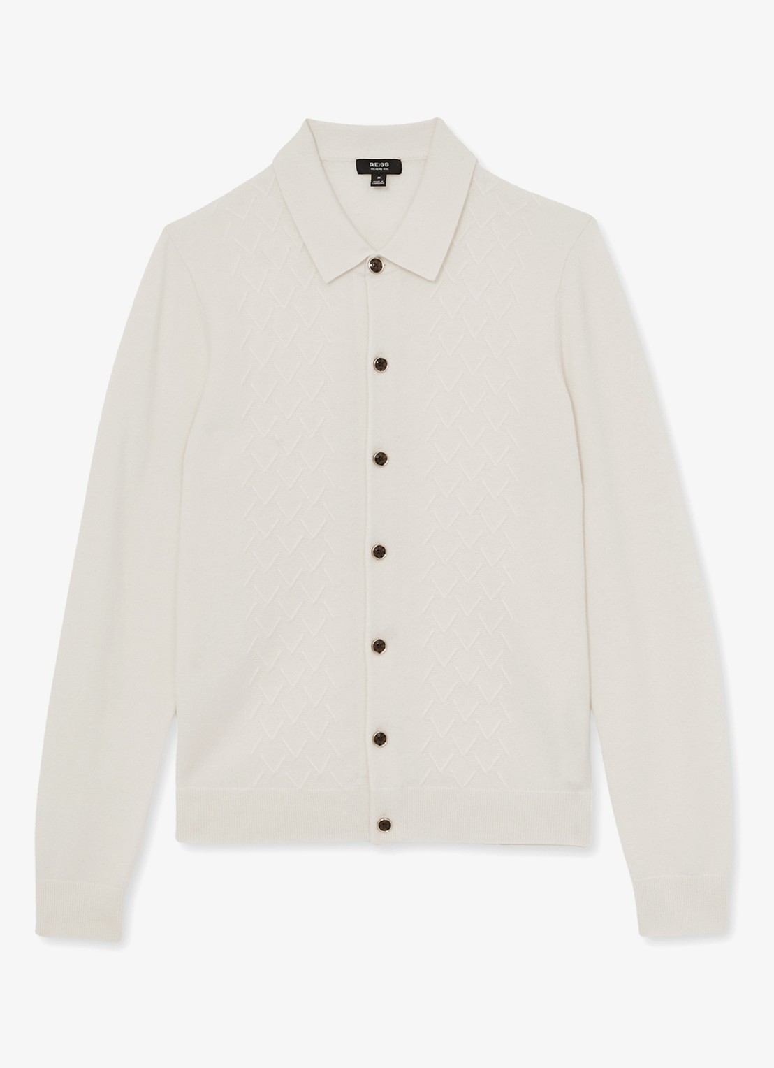 Reiss Gideon vest met textuur - voorkant gebroken wit