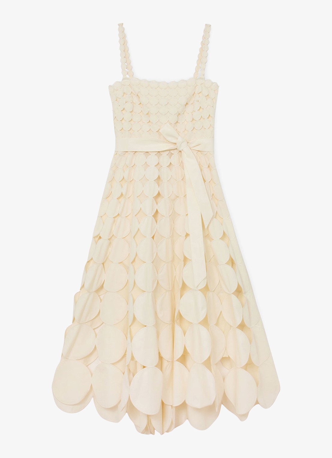 Reiss Gigi midi jurk met cut-out detail - voorkant 5 creme