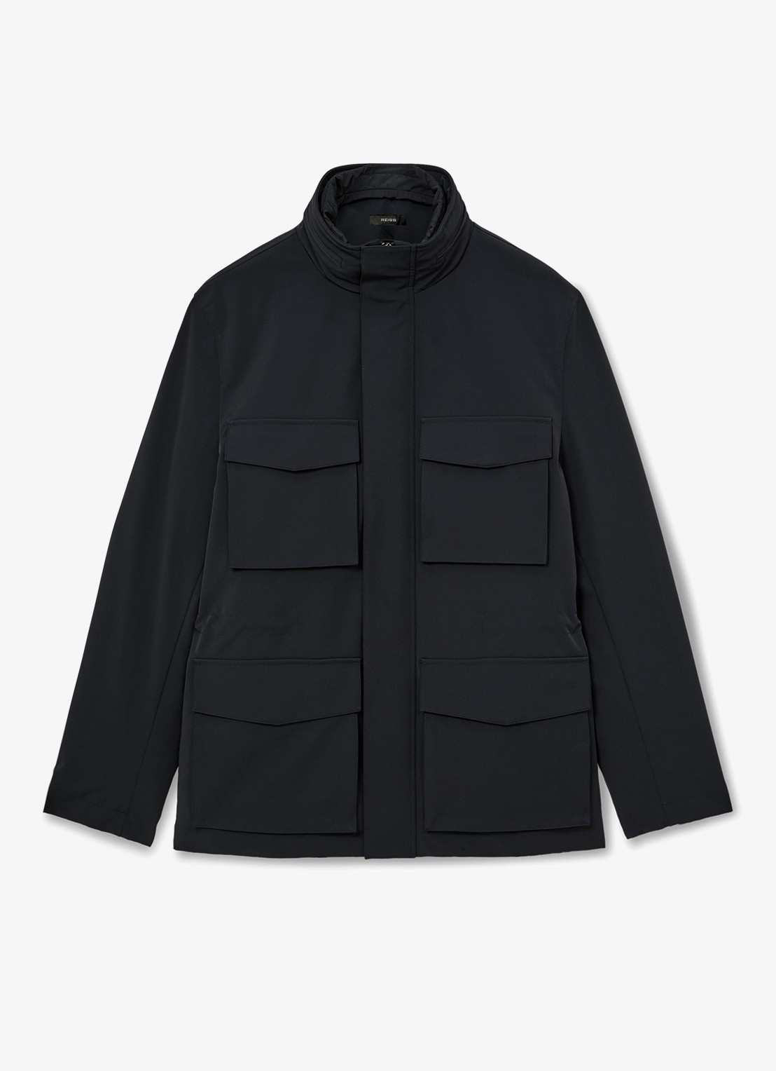 Reiss GLICK gewatteerde jas met capuchon  - voorkant 5 navy / blauw
