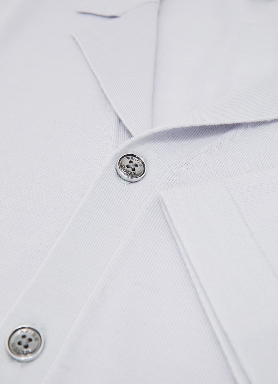 Reiss Grafton fijngebreid overhemd van merino wol - detail 5 lichtblauw
