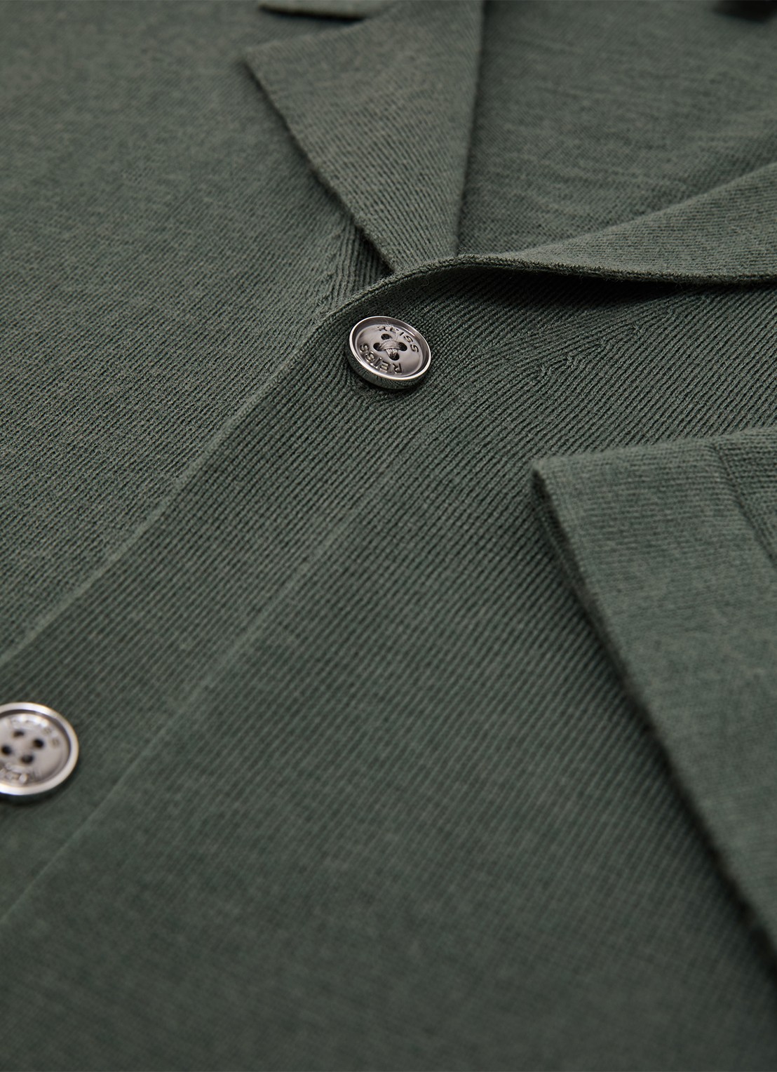 Reiss Grafton fijngebreid overhemd van merino wol - detail 6 kale green / groen