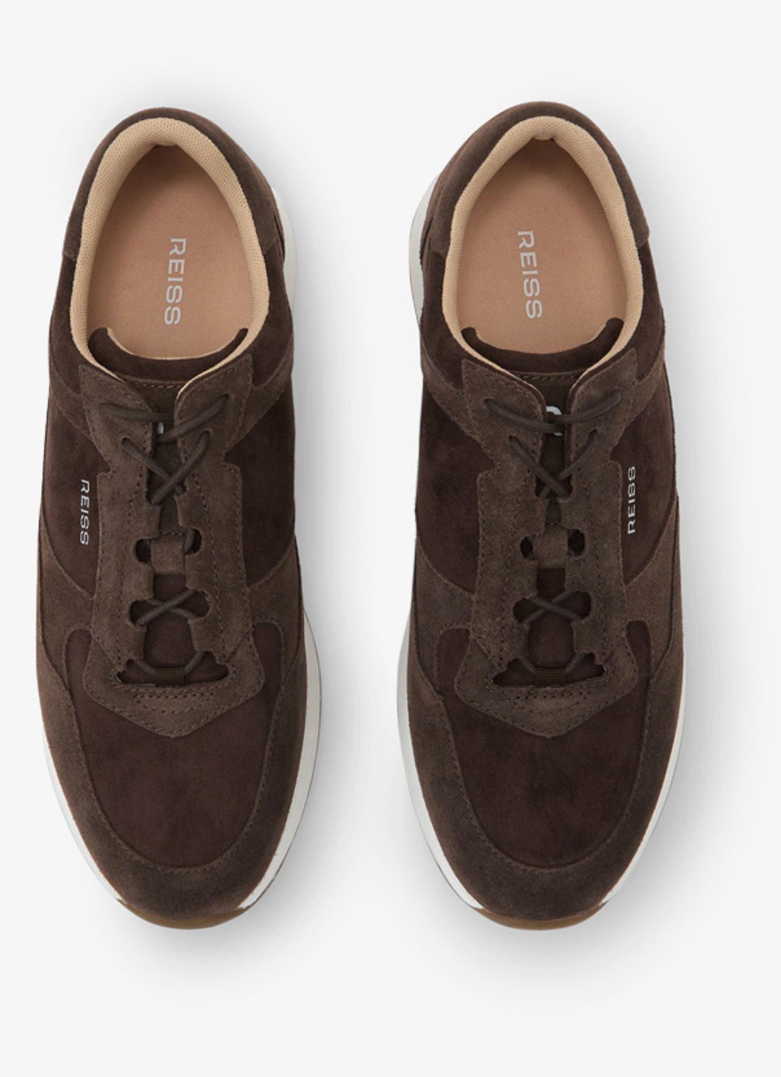 Reiss Grant sneaker van suède - detail 2 donkerblauw