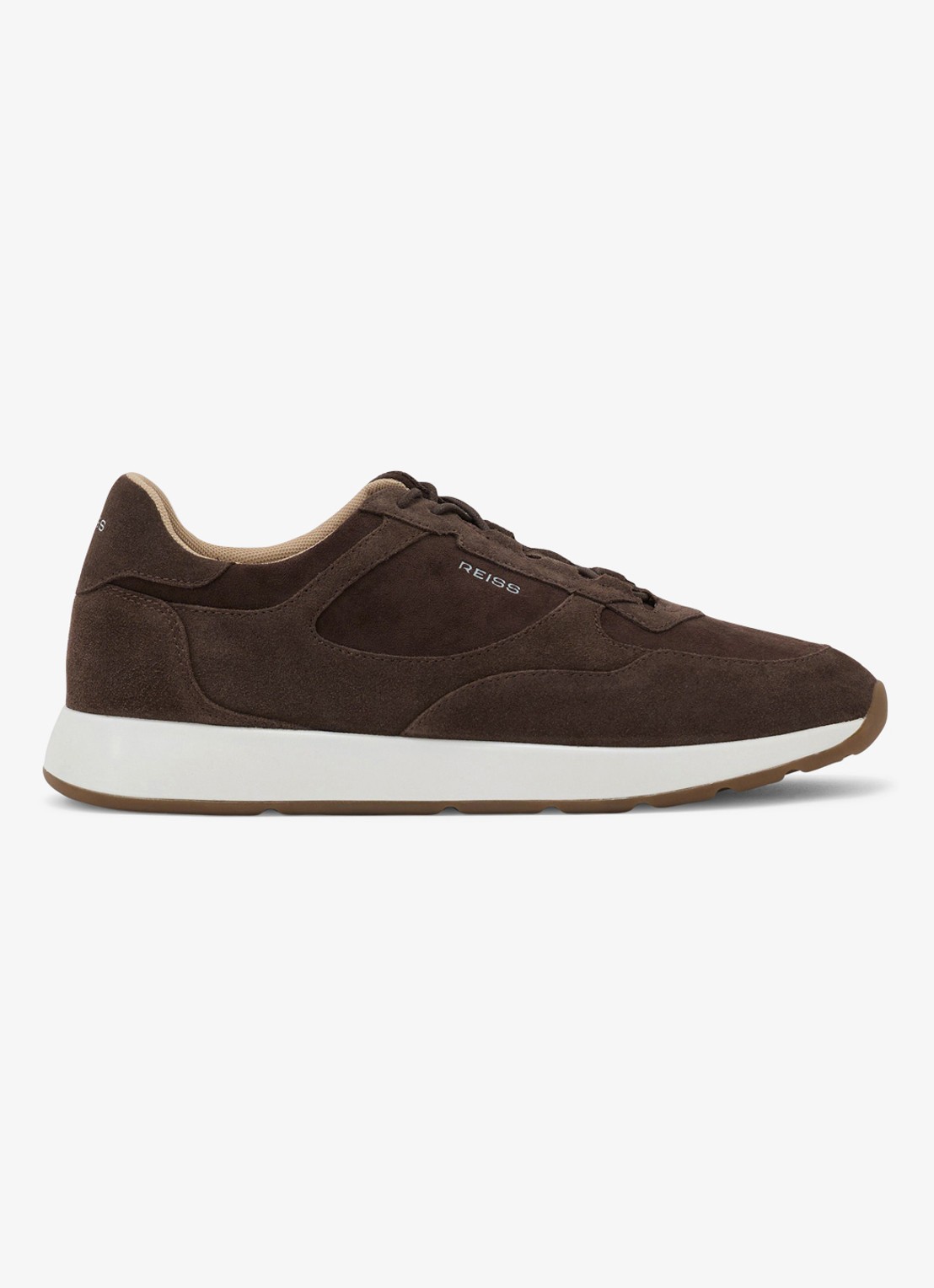 Reiss Grant sneaker van suède - voorkant 5 donkerblauw