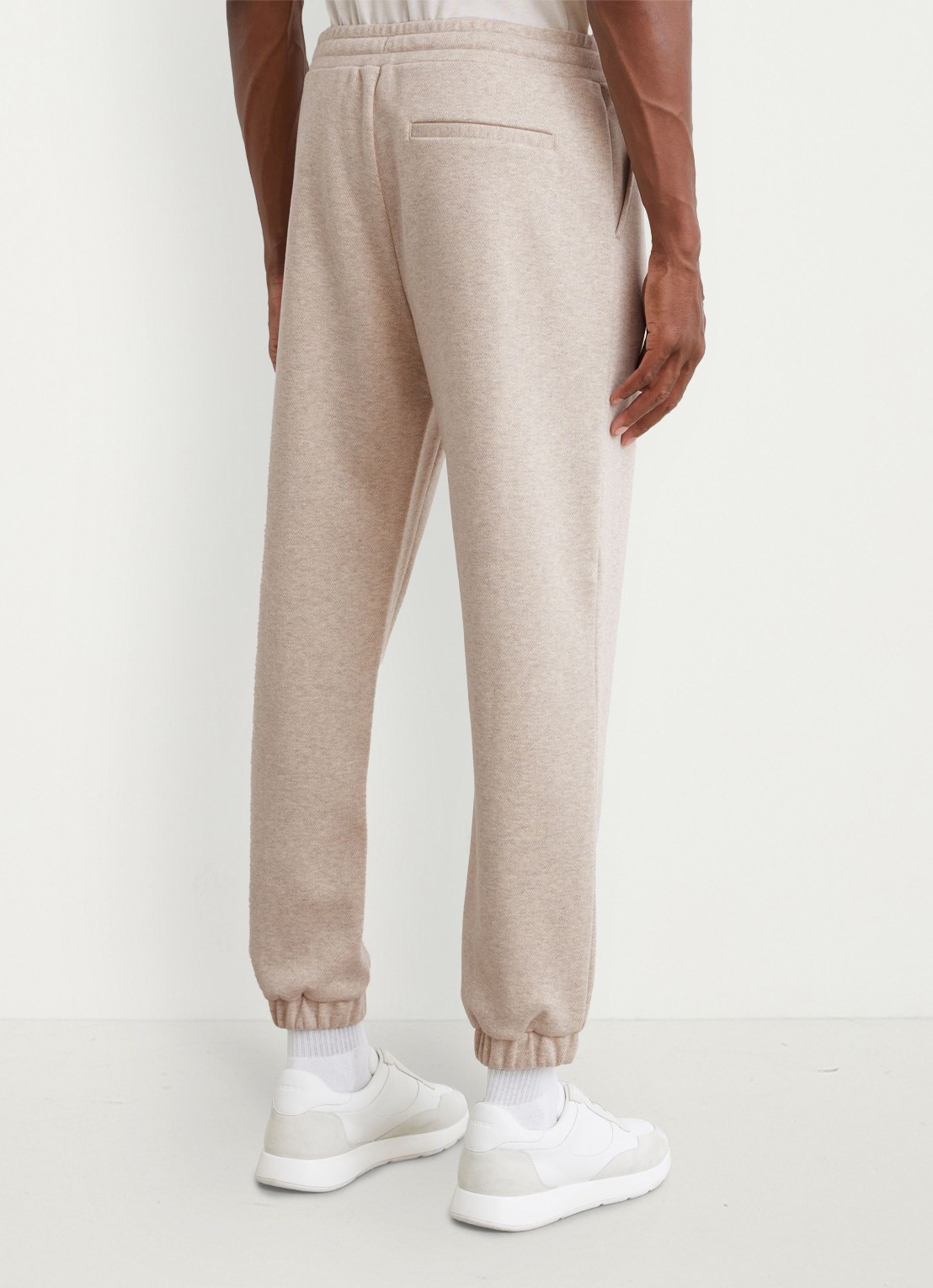Reiss Gray tapered fit joggingbroek in wolblend met steekzakken en trekkoord - achterkant 7 beige