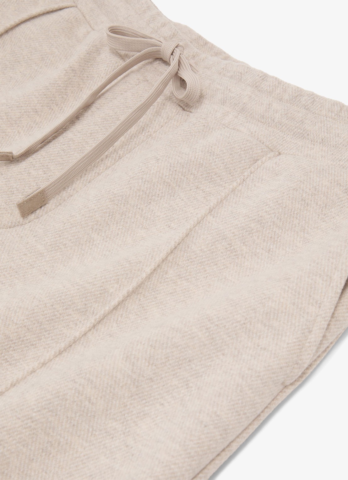 Reiss Gray tapered fit joggingbroek in wolblend met steekzakken en trekkoord - detail 4 beige