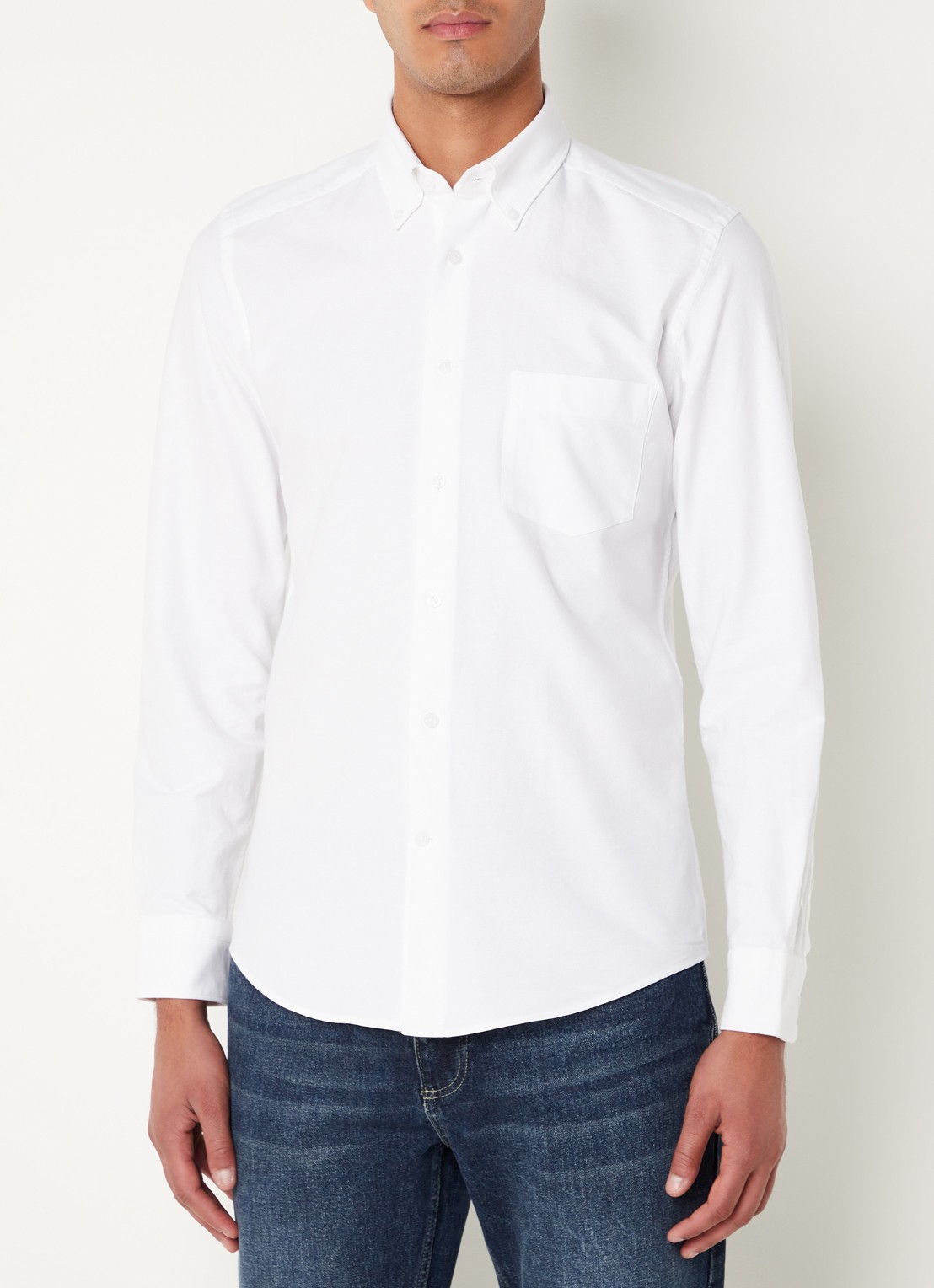 Reiss Greenwich slim fit overhemd met borstzak - detail wit