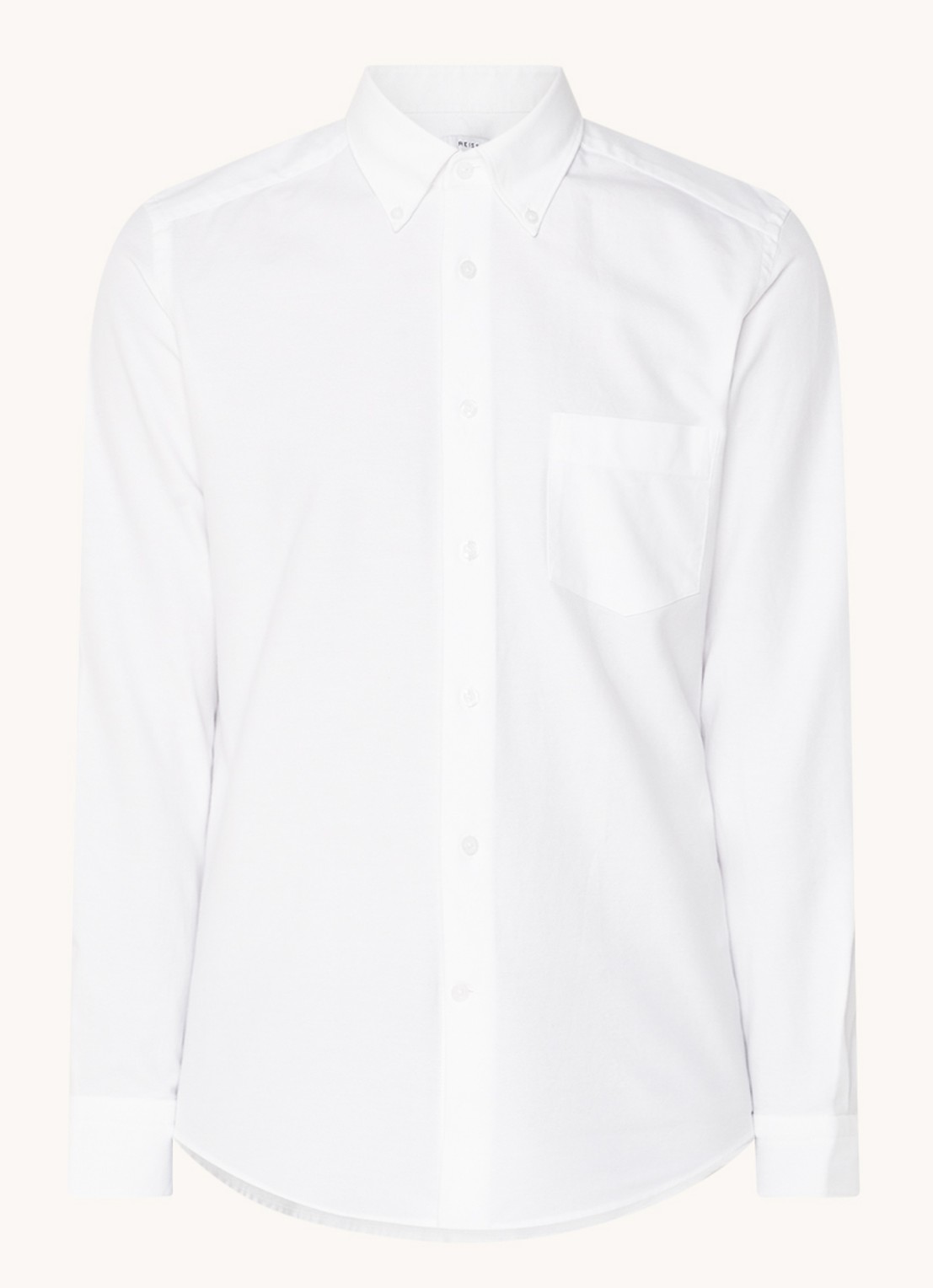 Reiss Greenwich slim fit overhemd met borstzak - voorkant 2 wit