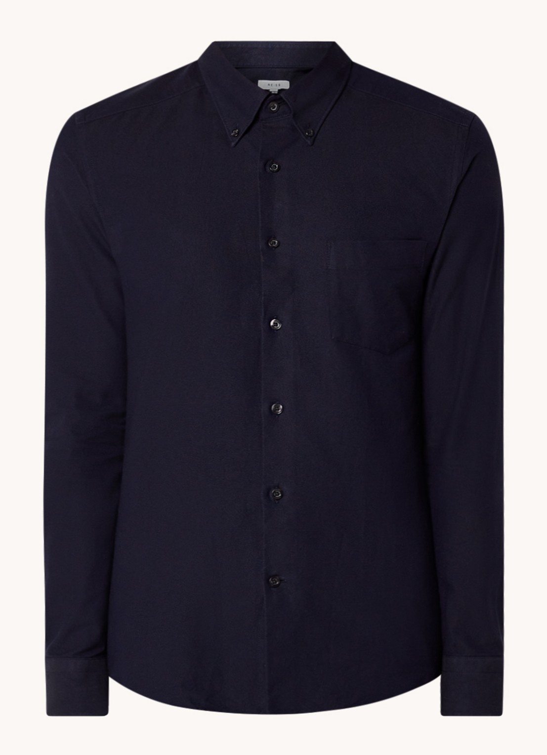 Reiss Greenwich slim fit overhemd met borstzak - voorkant donkerblauw