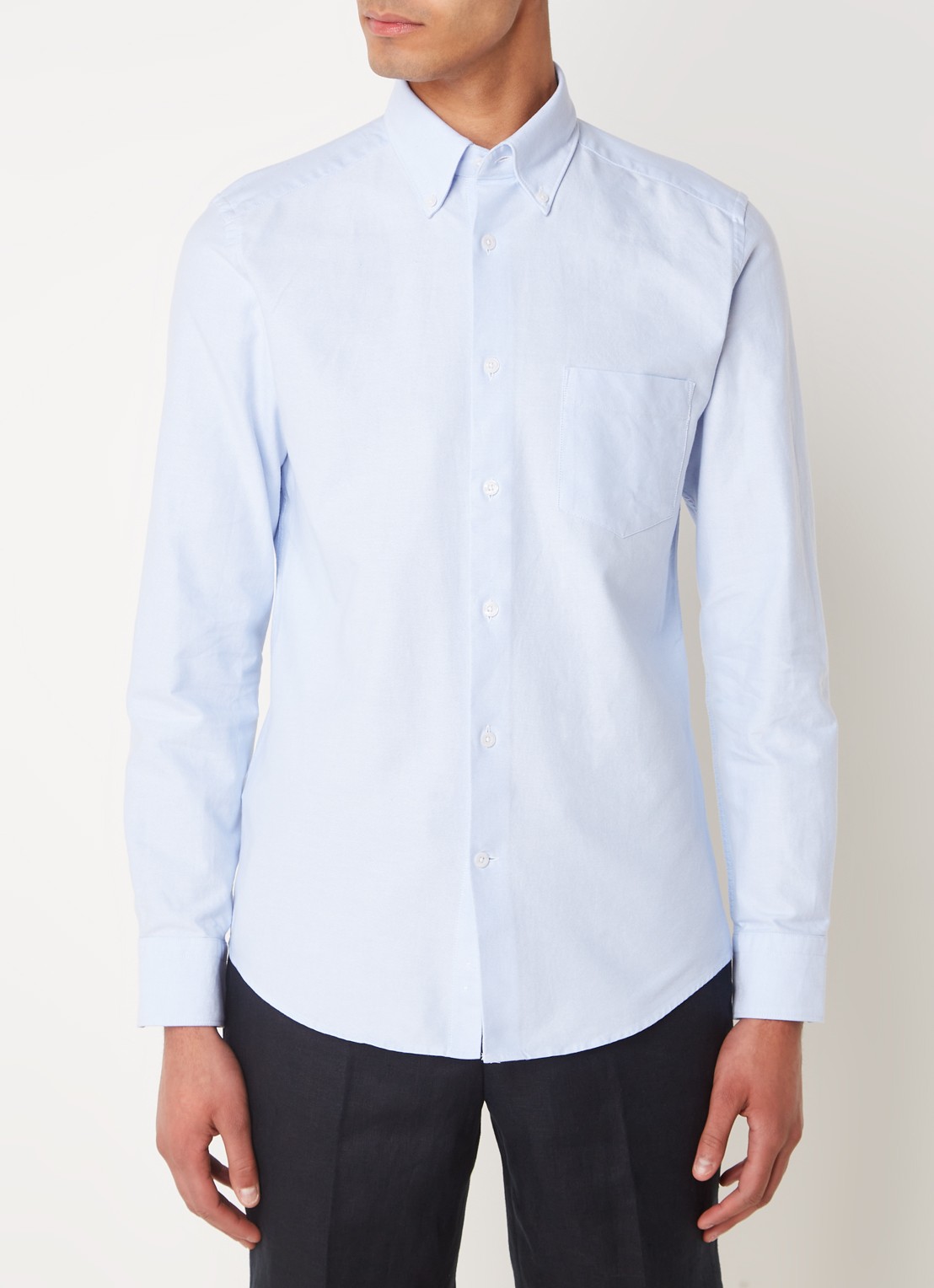 Reiss Greenwich slim fit overhemd met borstzak - detail 3 lichtblauw