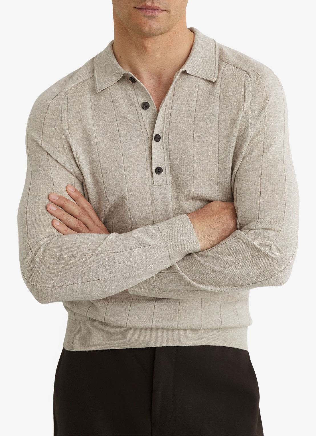 Reiss Greyson pullover in merino wolblend - detail 3 beige