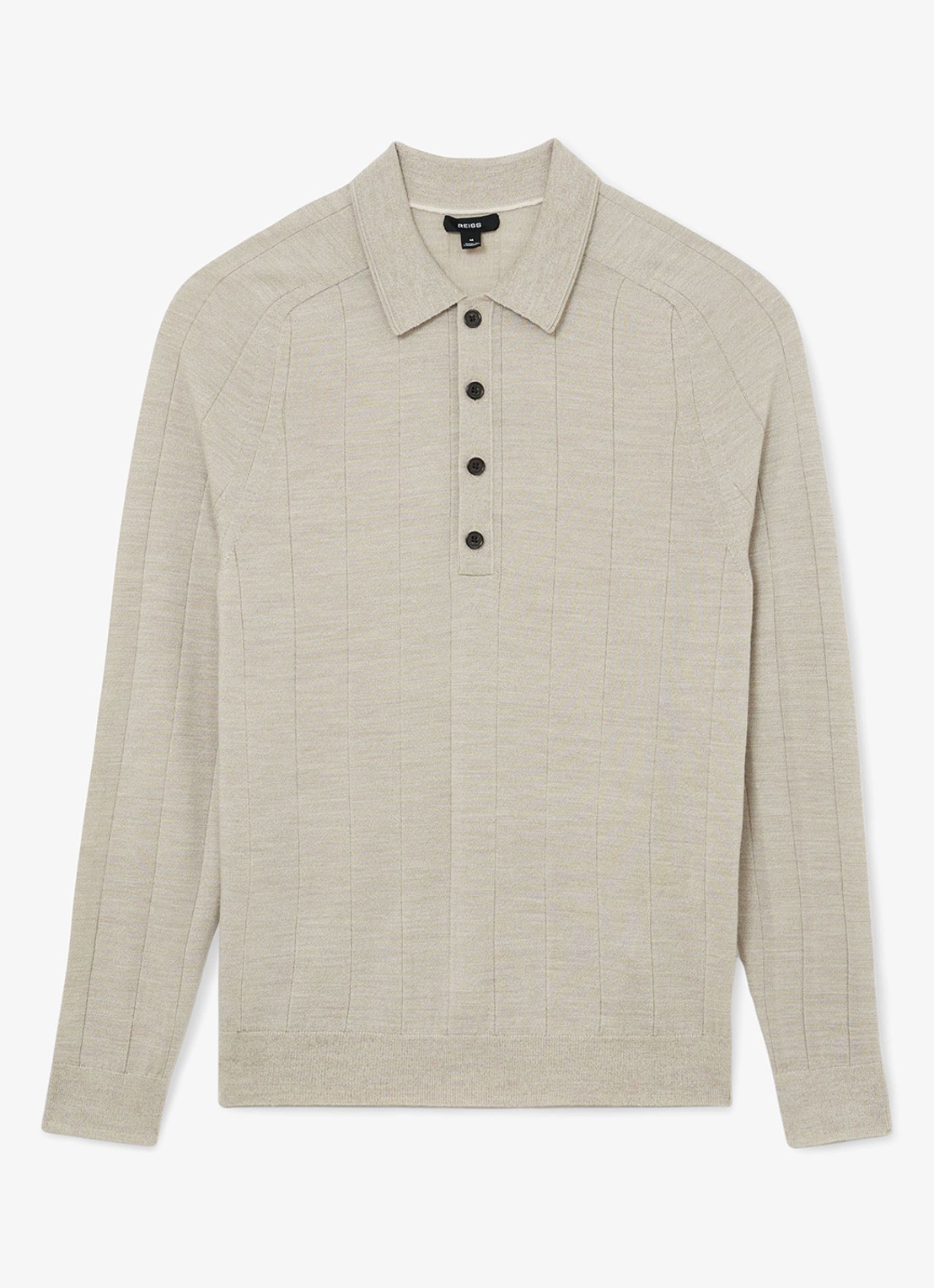 Reiss Greyson pullover in merino wolblend - voorkant beige