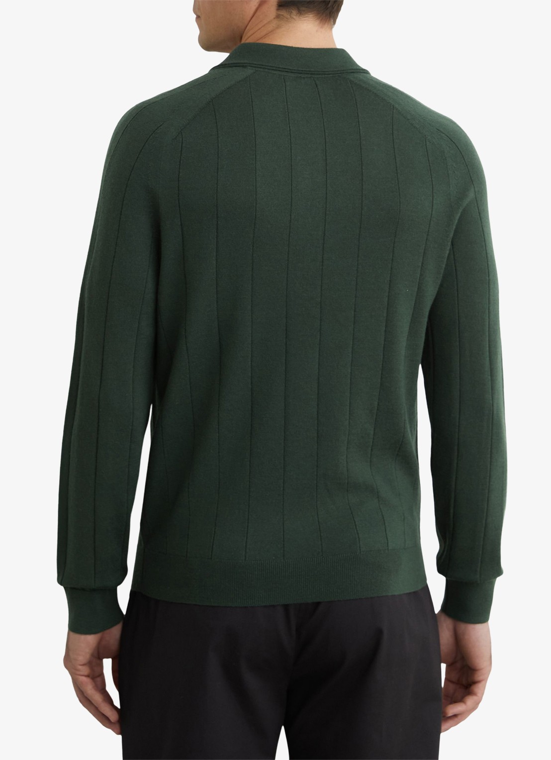 Reiss Greyson pullover in merino wolblend - achterkant 5 donkergroen
